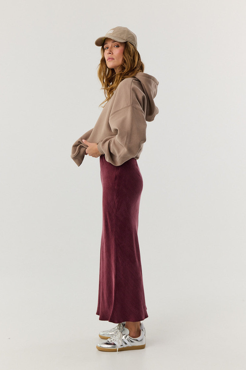 Spódnica Petra long burgundy