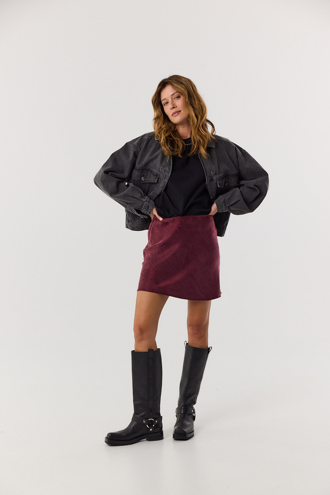 Spódnica Petra short burgundy