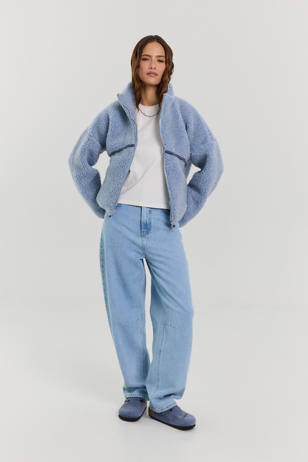 Kurtka Erin merino powder blue