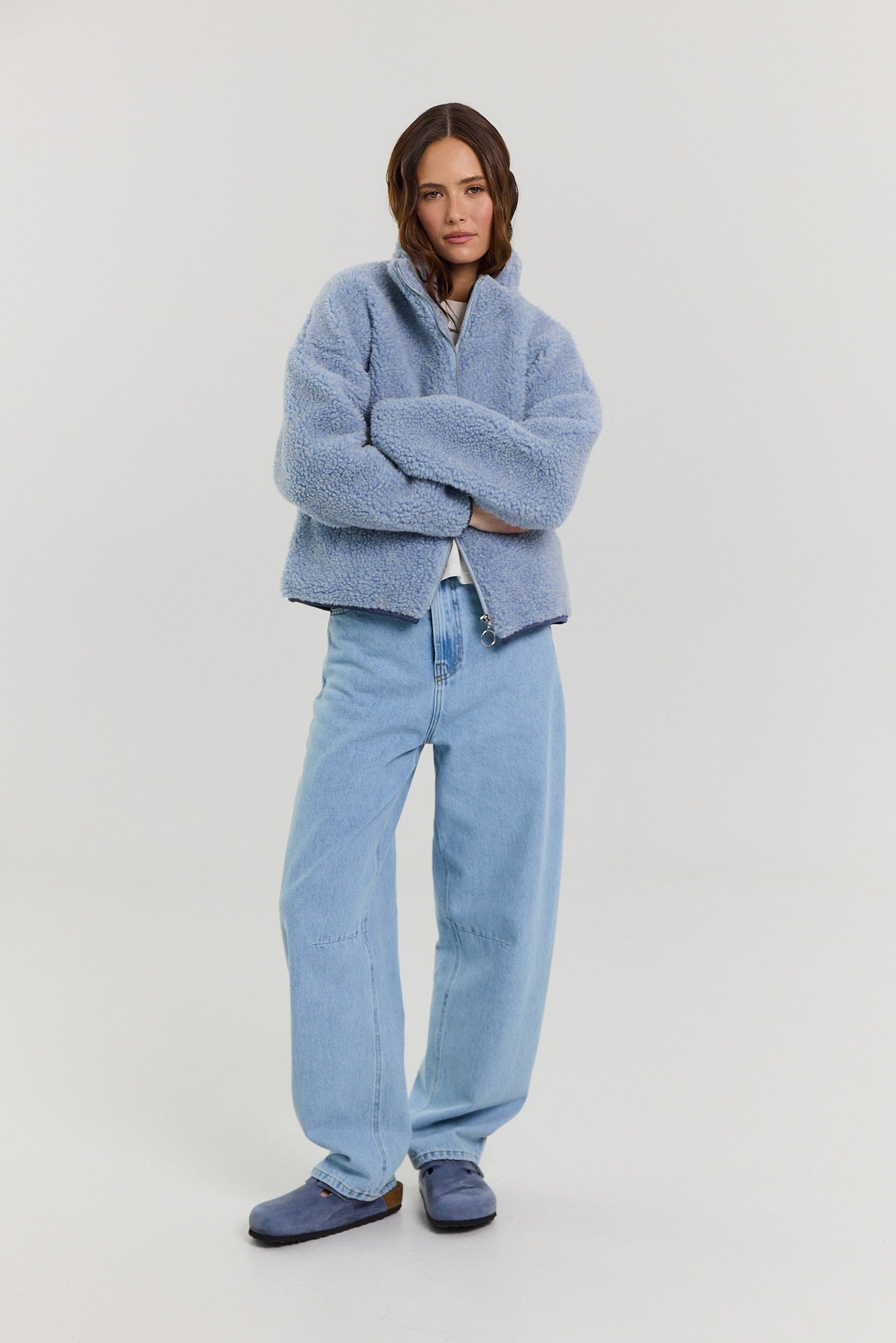 Kurtka Erin merino powder blue