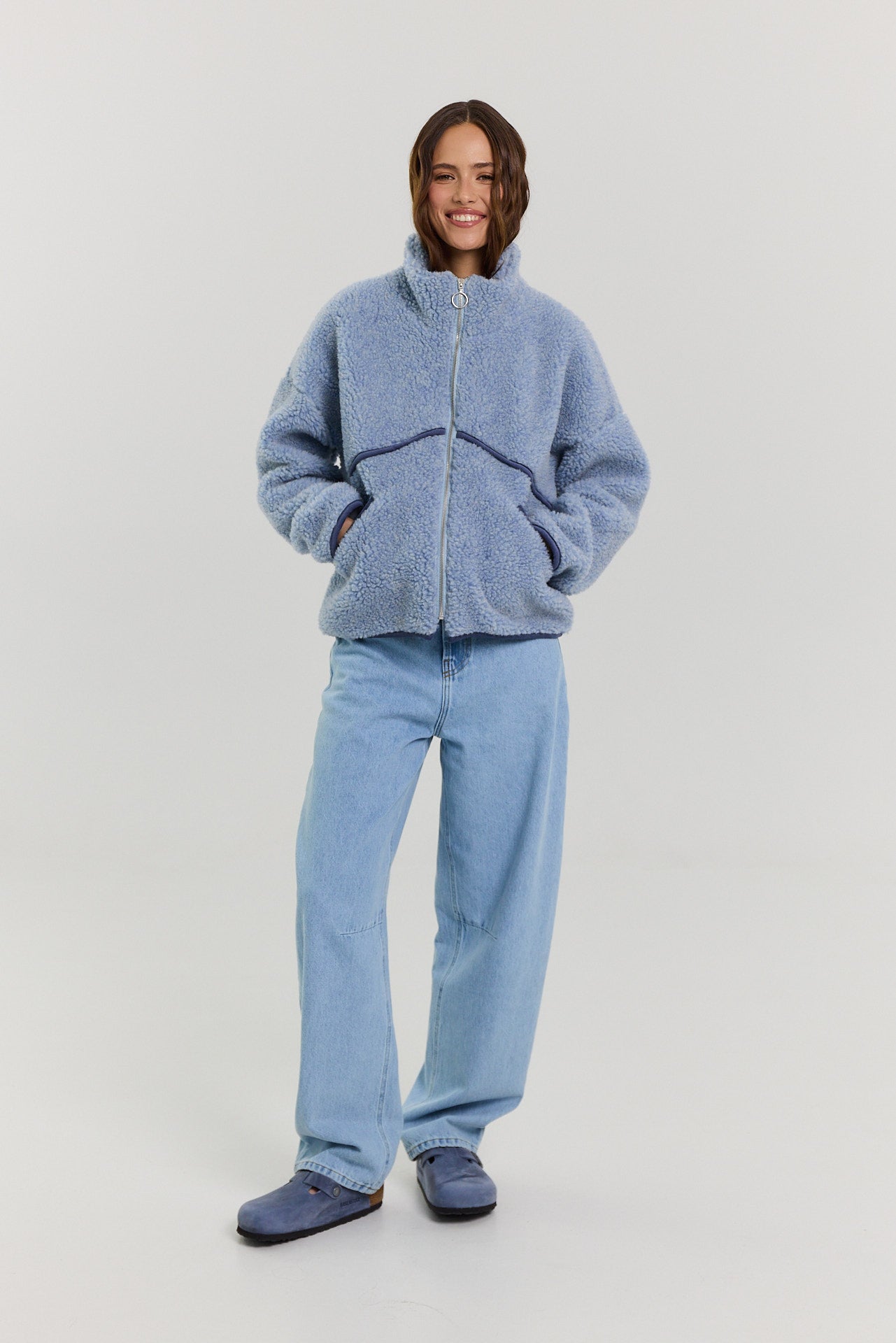 Kurtka Erin merino powder blue