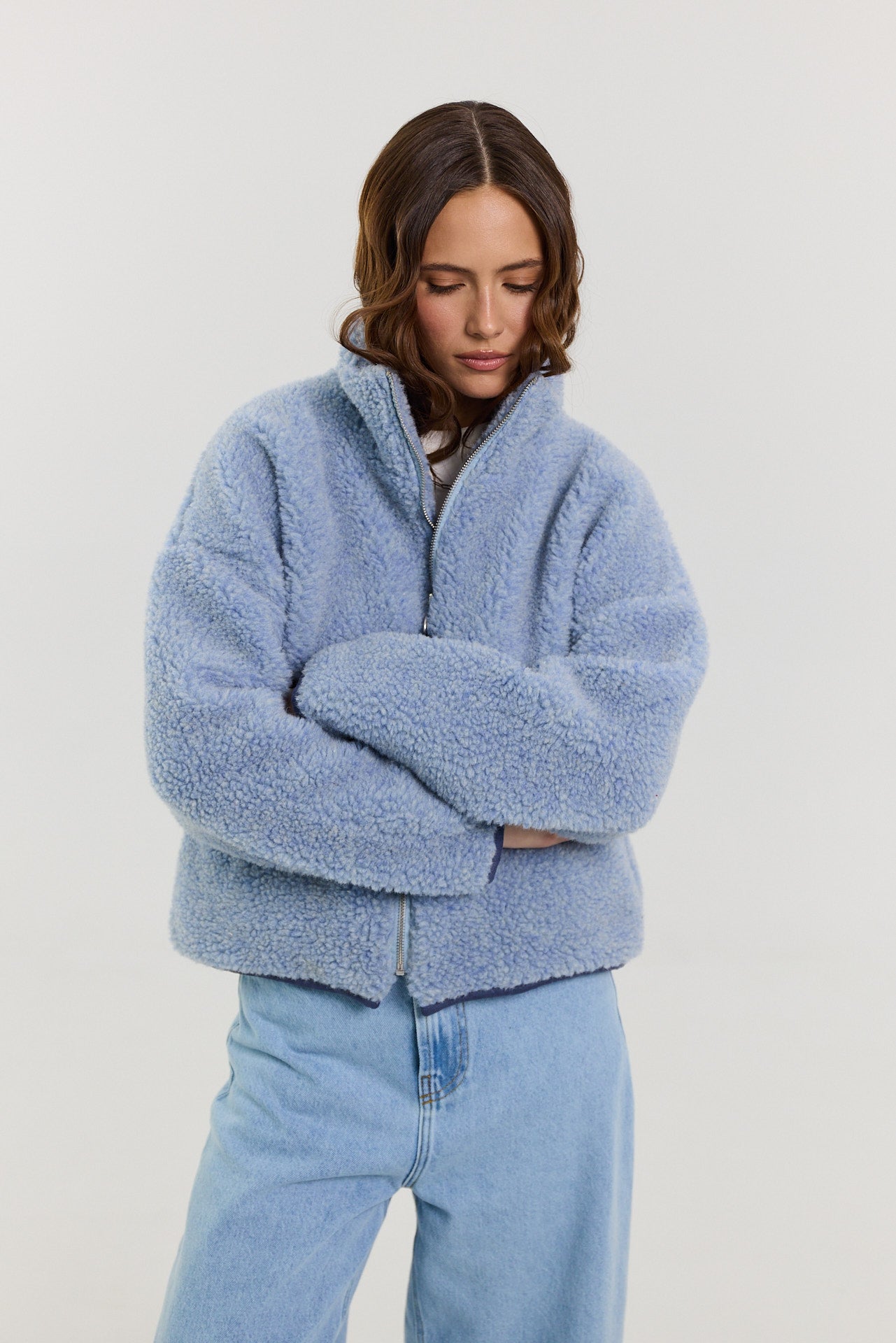 Kurtka Erin merino powder blue