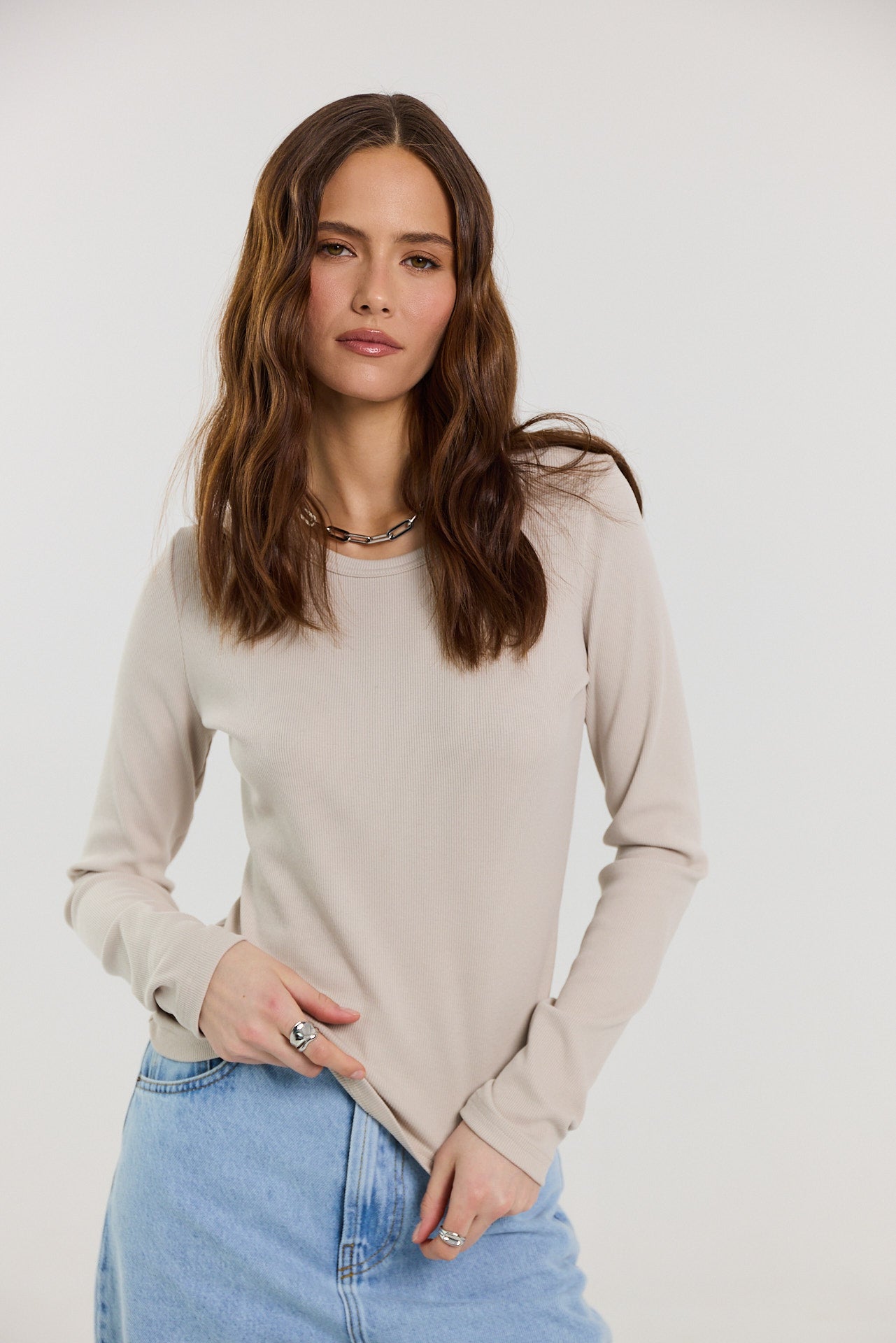 Longsleeve Bamboo taupe