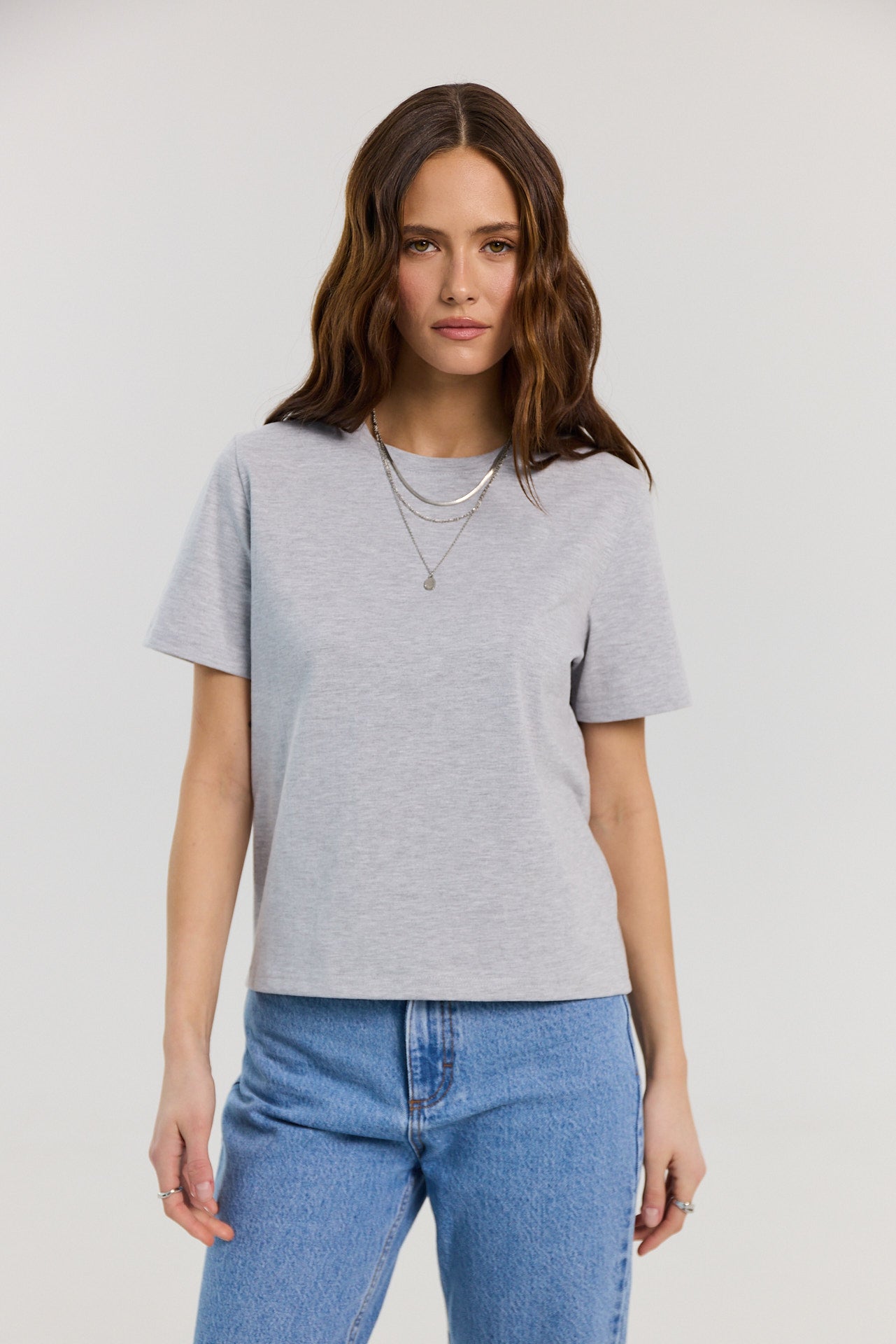 T-shirt Tony light grey melange