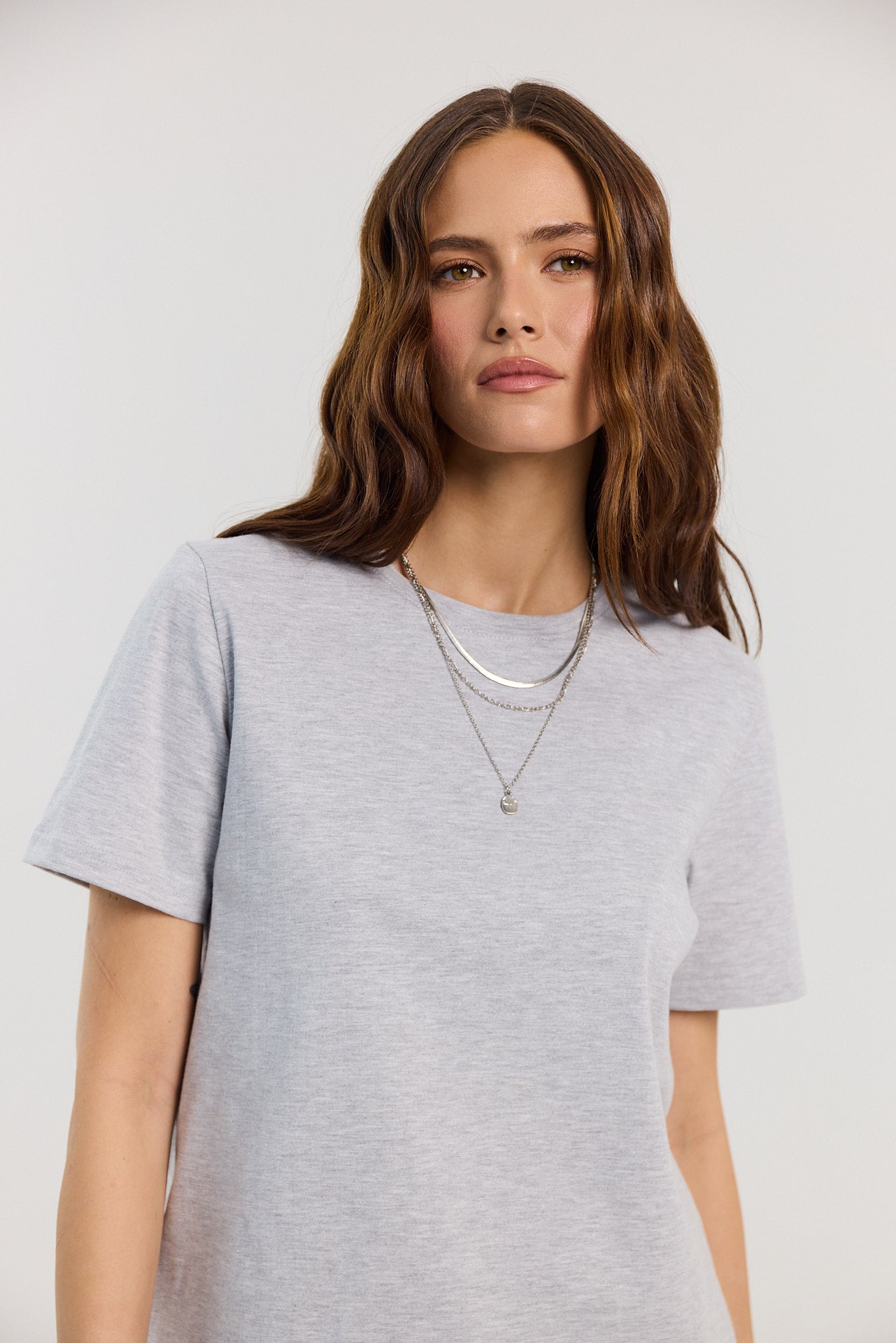 T-shirt Tony light grey melange