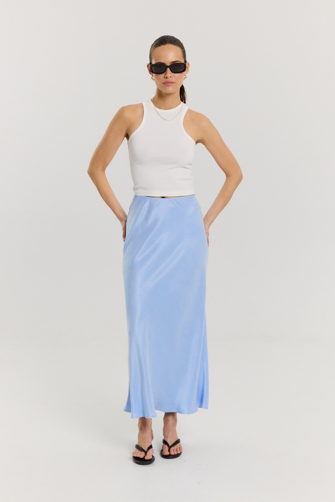 Spódnica Petra long powder blue