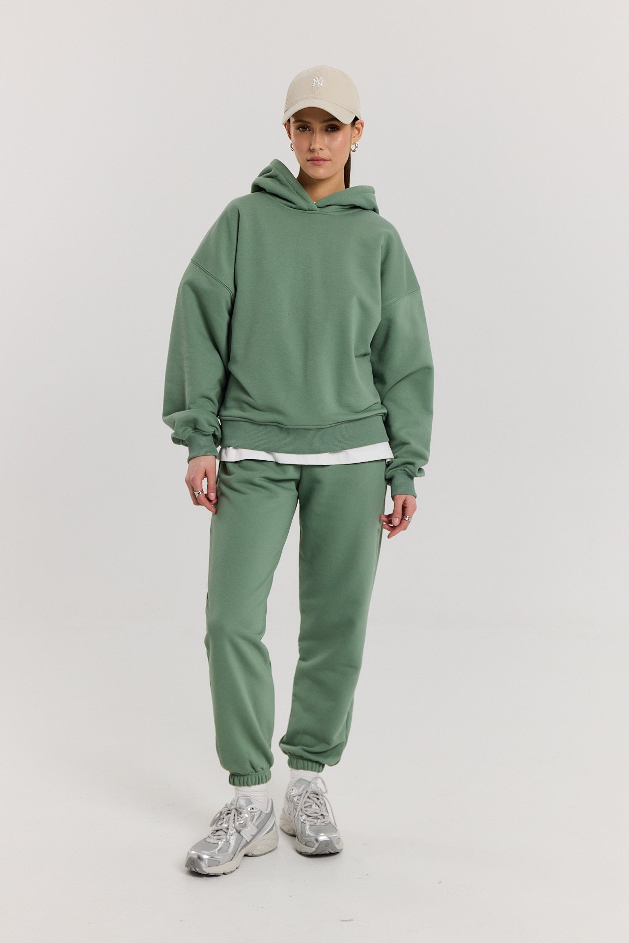 Bluza Boyfriend Hoodie dark matcha