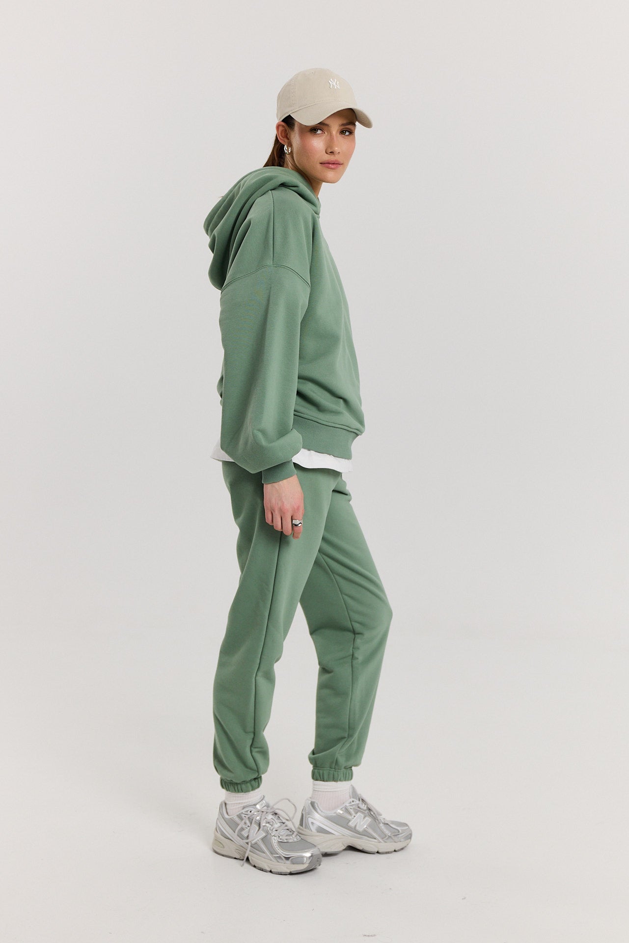 Bluza Boyfriend Hoodie dark matcha