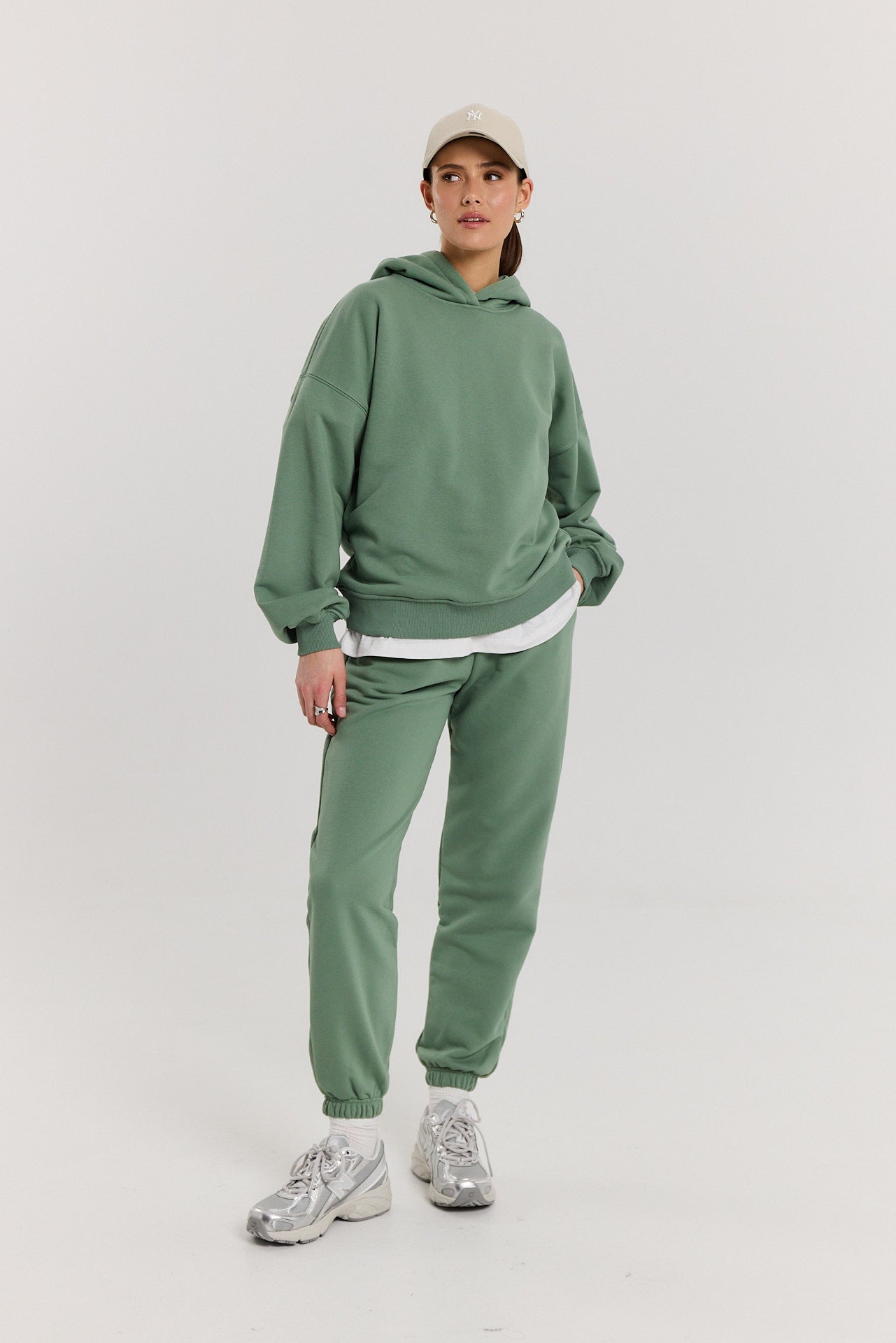 Bluza Boyfriend Hoodie dark matcha