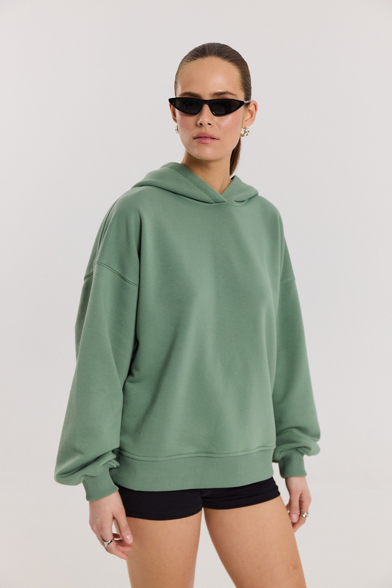 Bluza Boyfriend Hoodie dark matcha