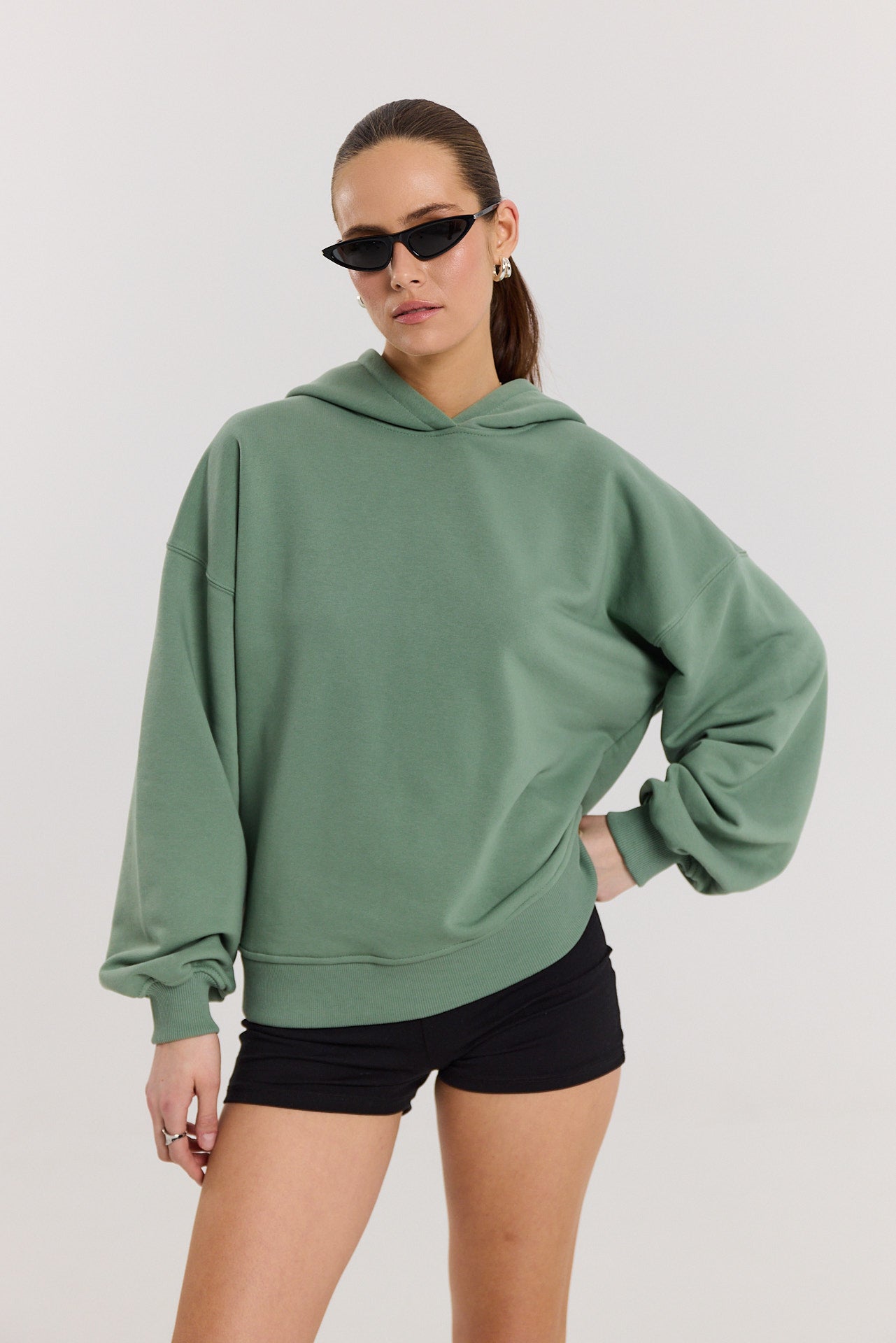 Bluza Boyfriend Hoodie dark matcha