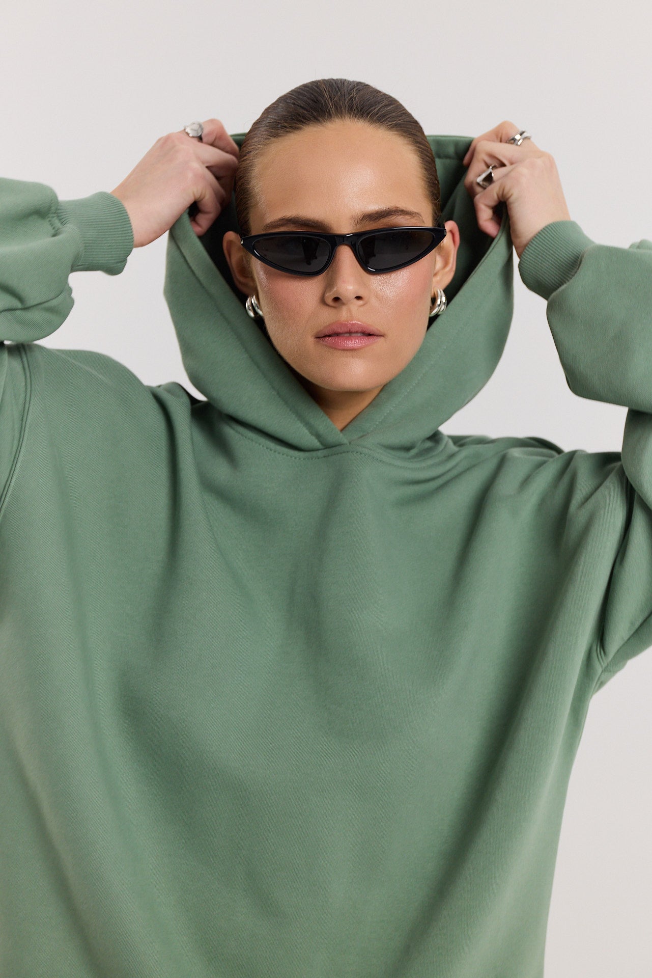 Bluza Boyfriend Hoodie dark matcha