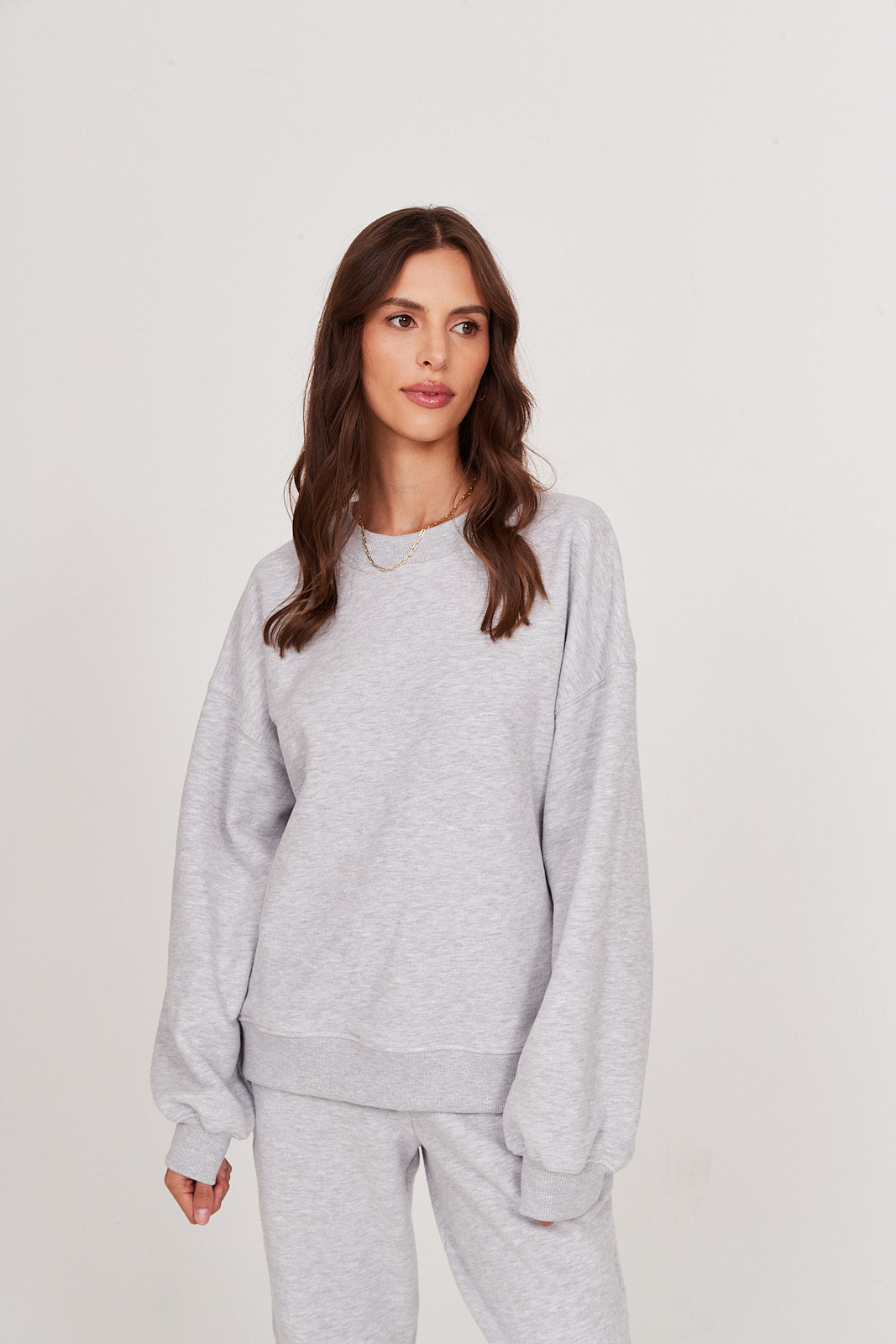 Bluza Boyfriend light grey melange