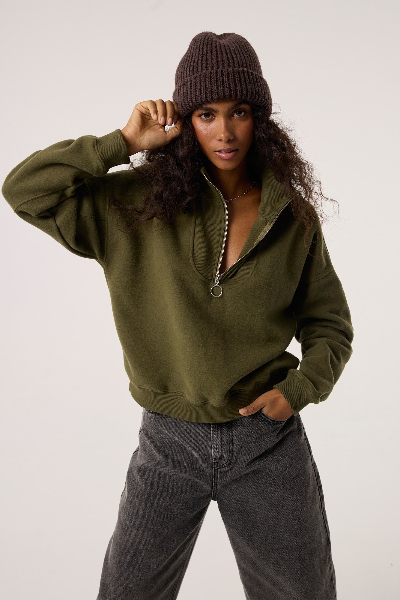 Bluza Zipi khaki