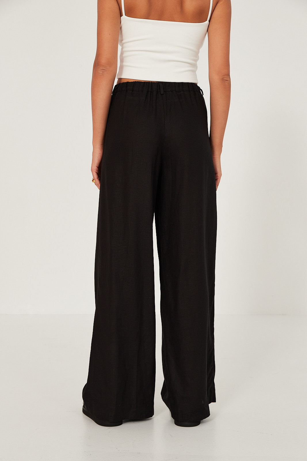 Spodnie Palazzo linen black