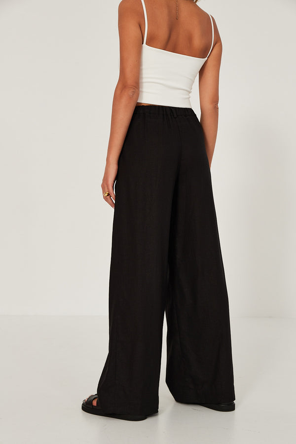 Spodnie Palazzo linen black