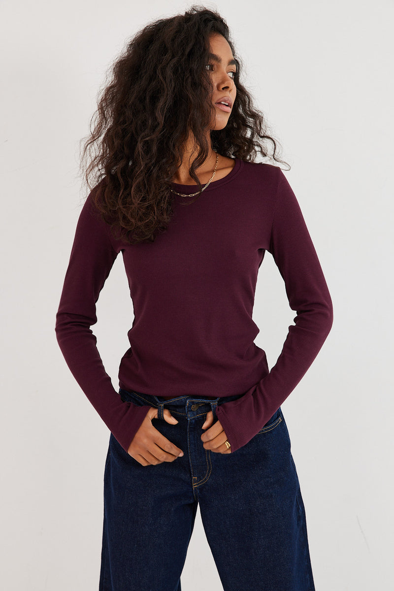 Longsleeve Bamboo plum