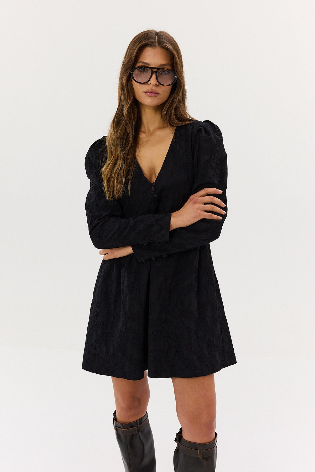 Sukienka Lara short jacquard black