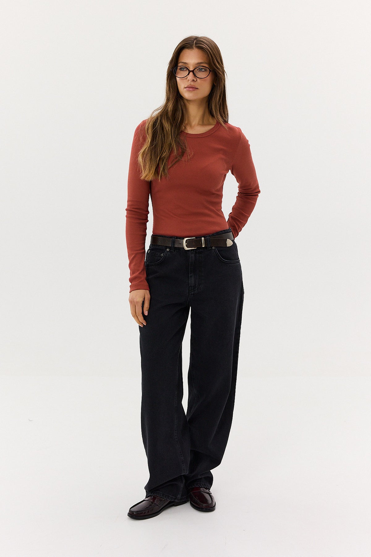 Longsleeve Bamboo burnt apricot