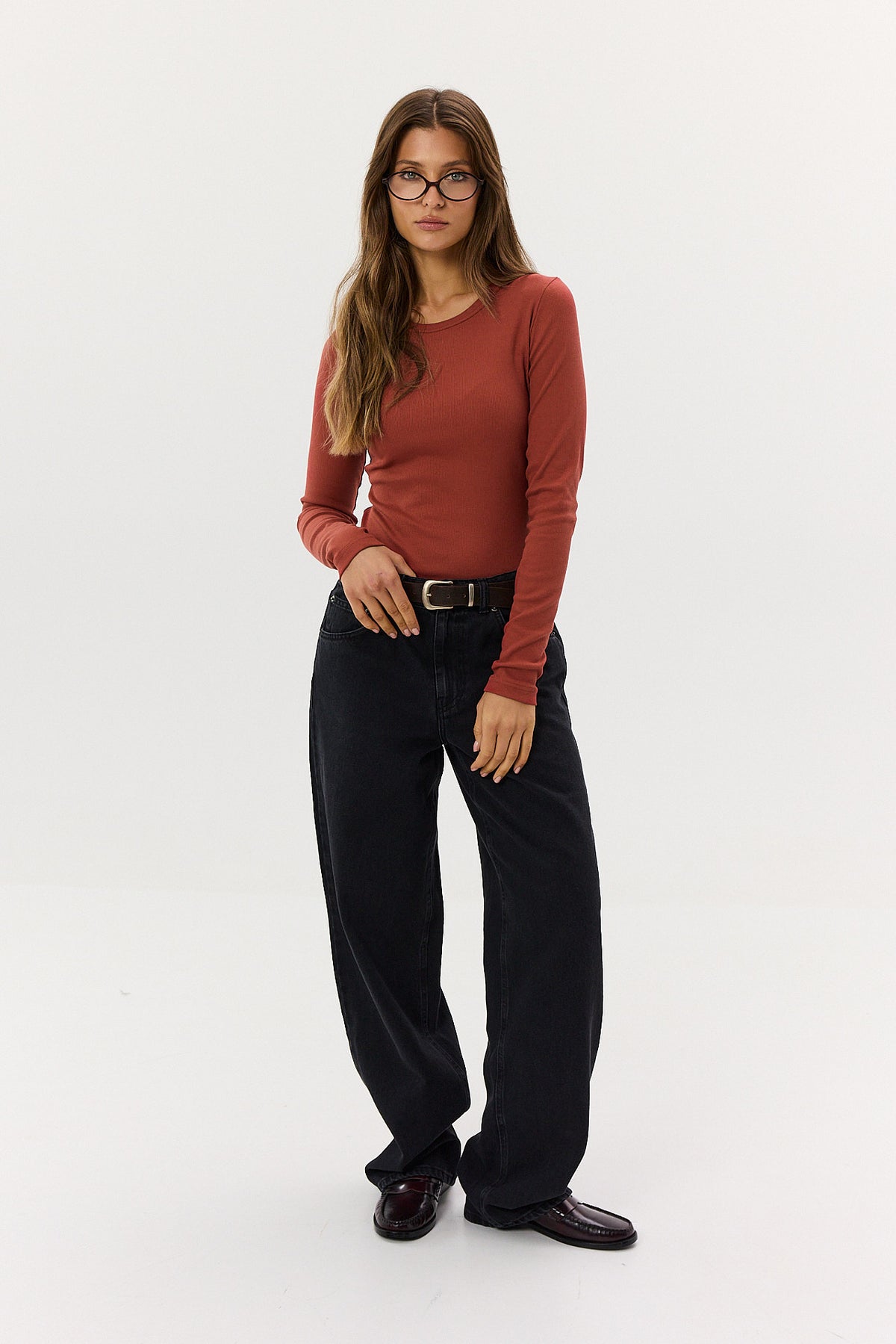Longsleeve Bamboo burnt apricot
