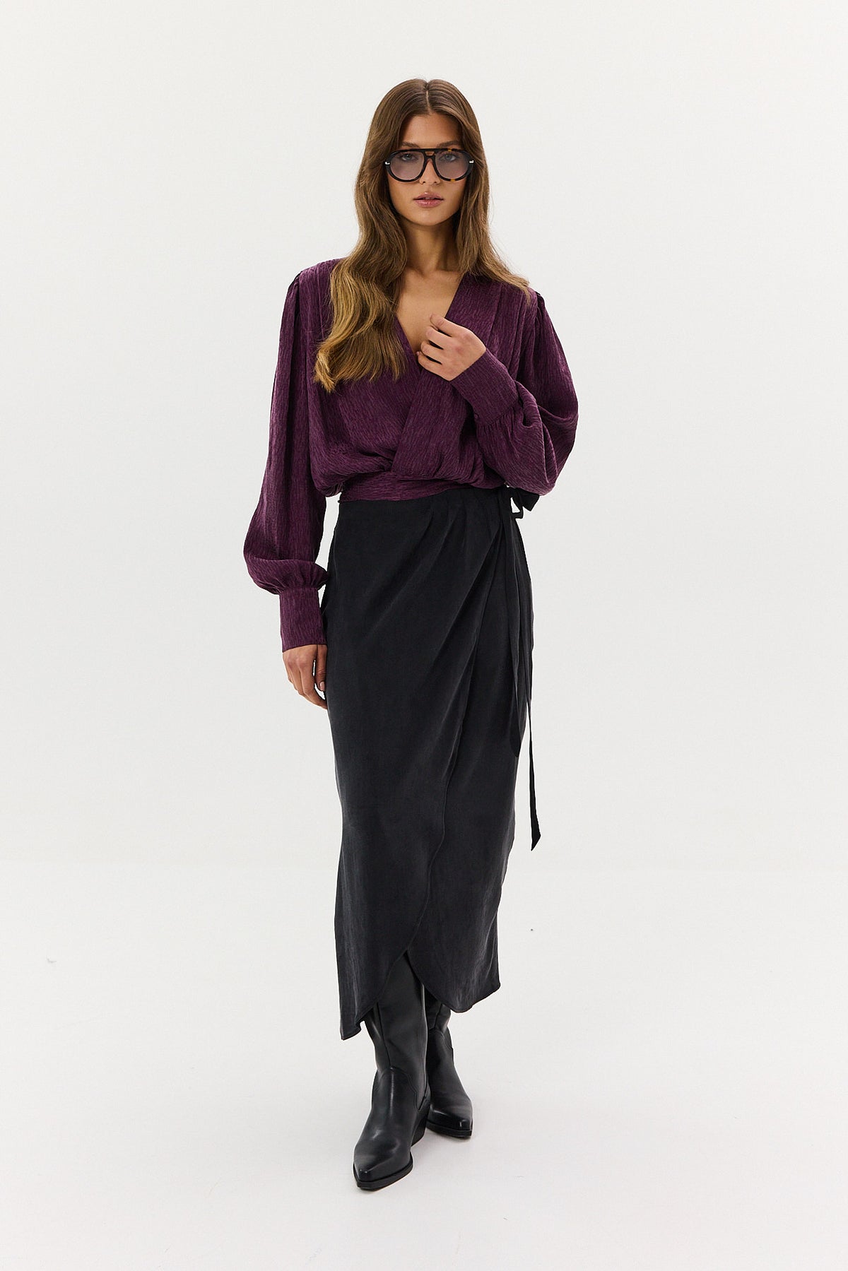 Koszula Lotty jacquard plum