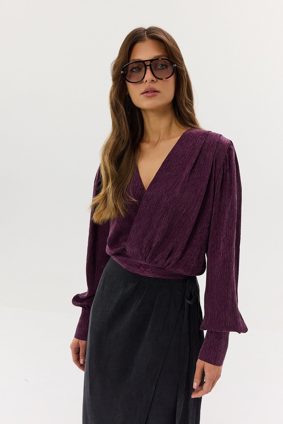 Koszula Lotty jacquard plum