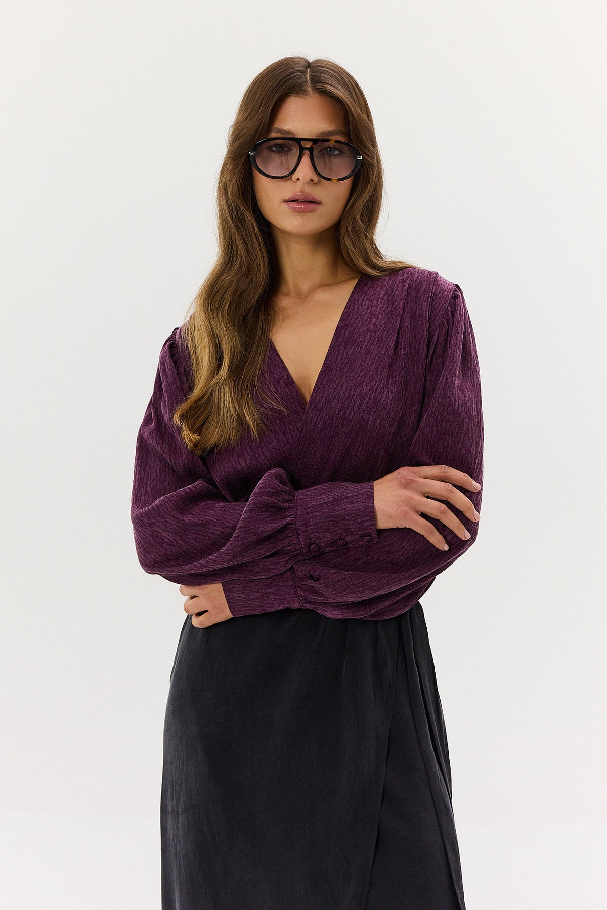 Koszula Lotty jacquard plum