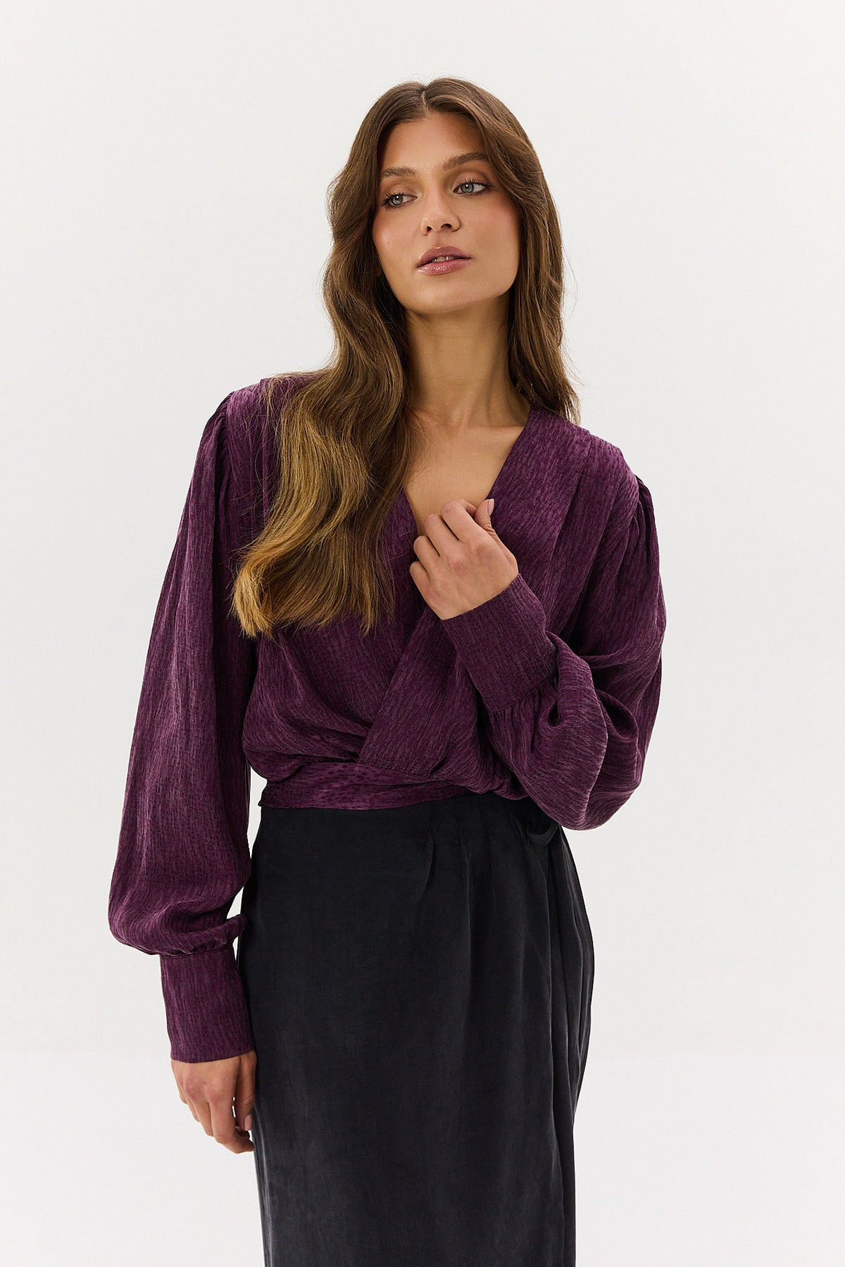 Koszula Lotty jacquard plum