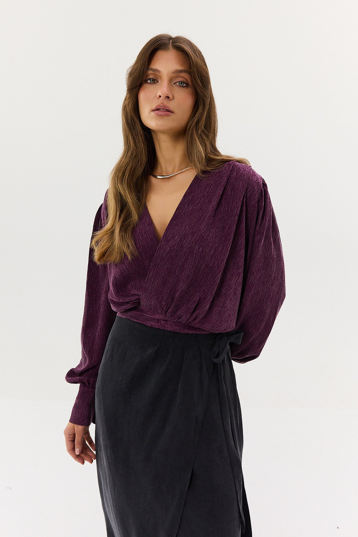 Koszula Lotty jacquard plum