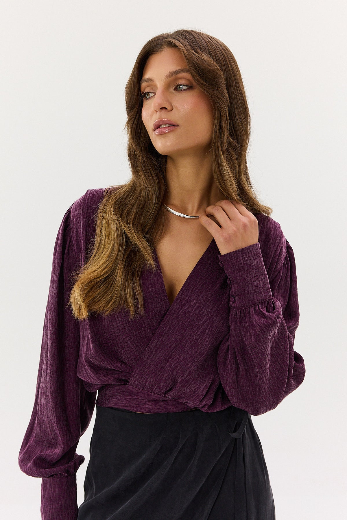 Koszula Lotty jacquard plum