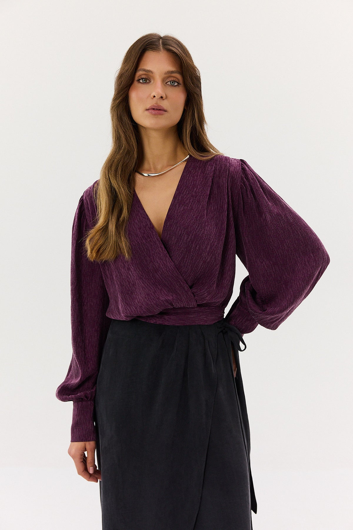Koszula Lotty jacquard plum