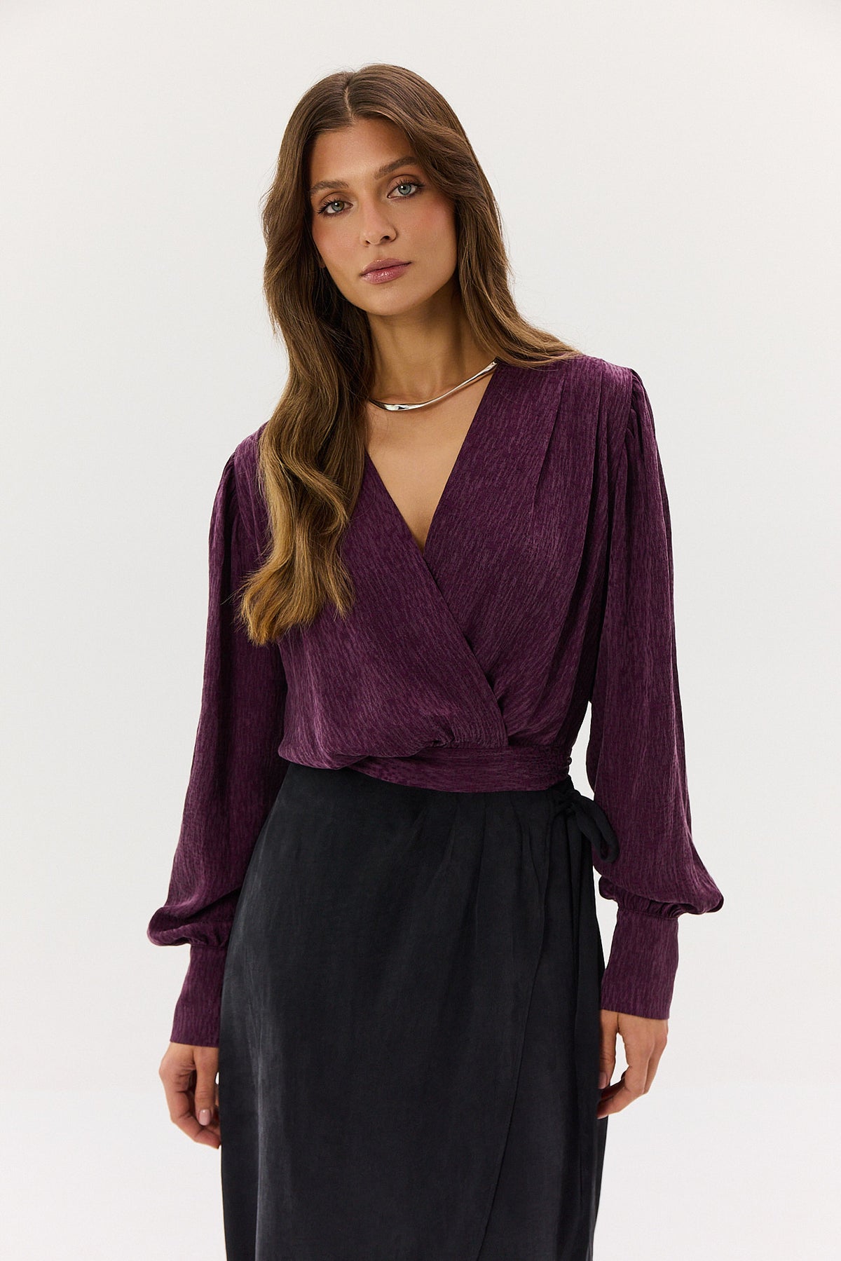 Koszula Lotty jacquard plum