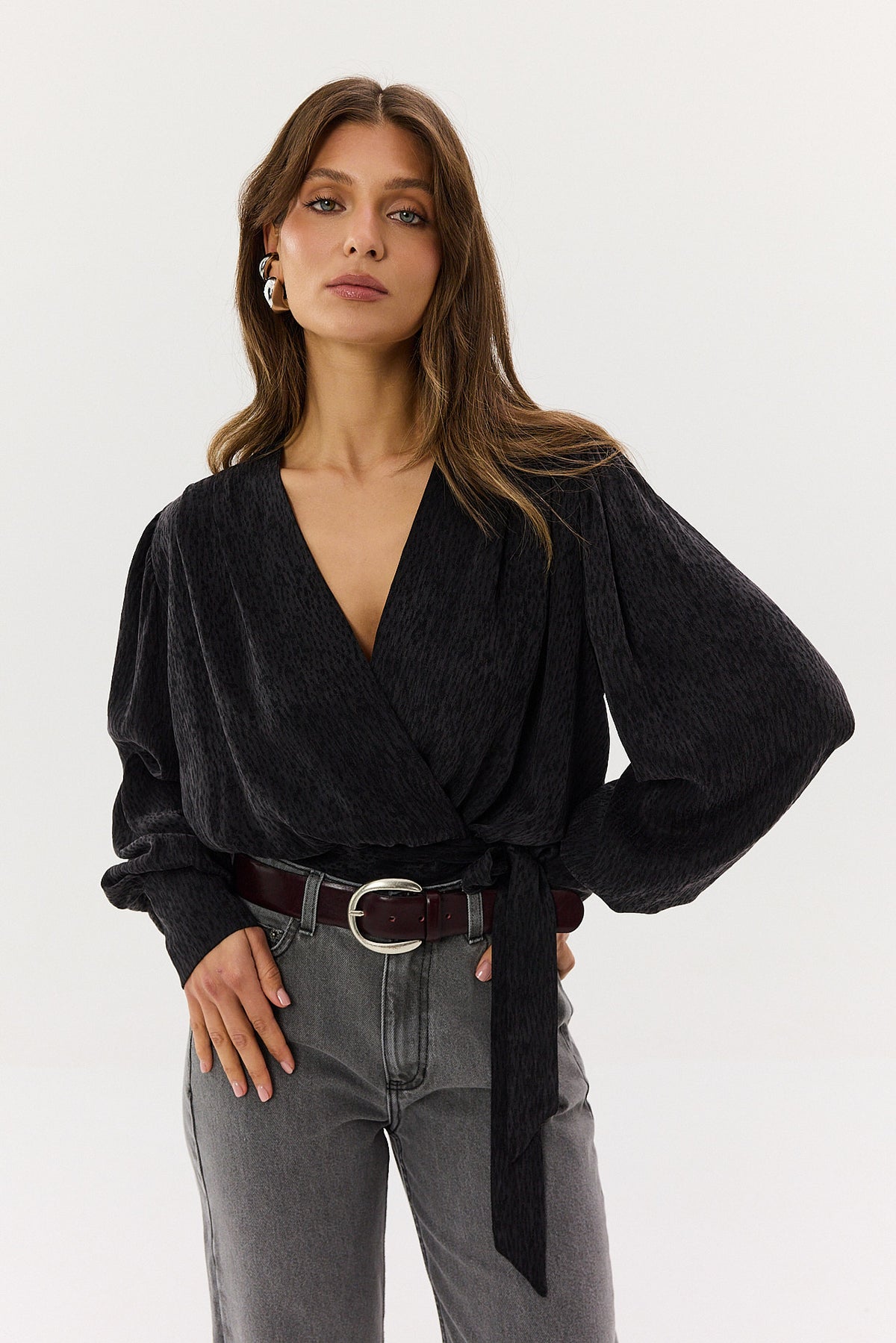 Koszula Lotty jacquard black