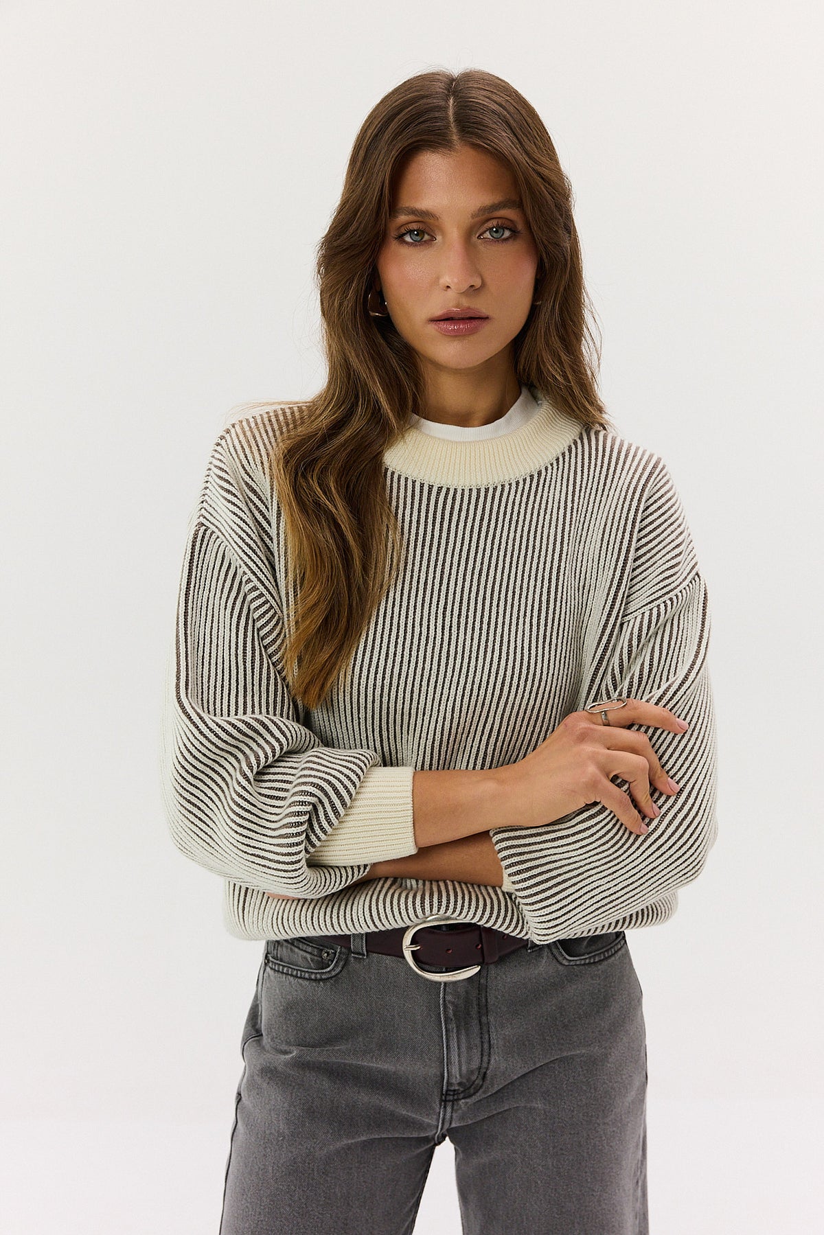 Sweter Kelly cream-mocca
