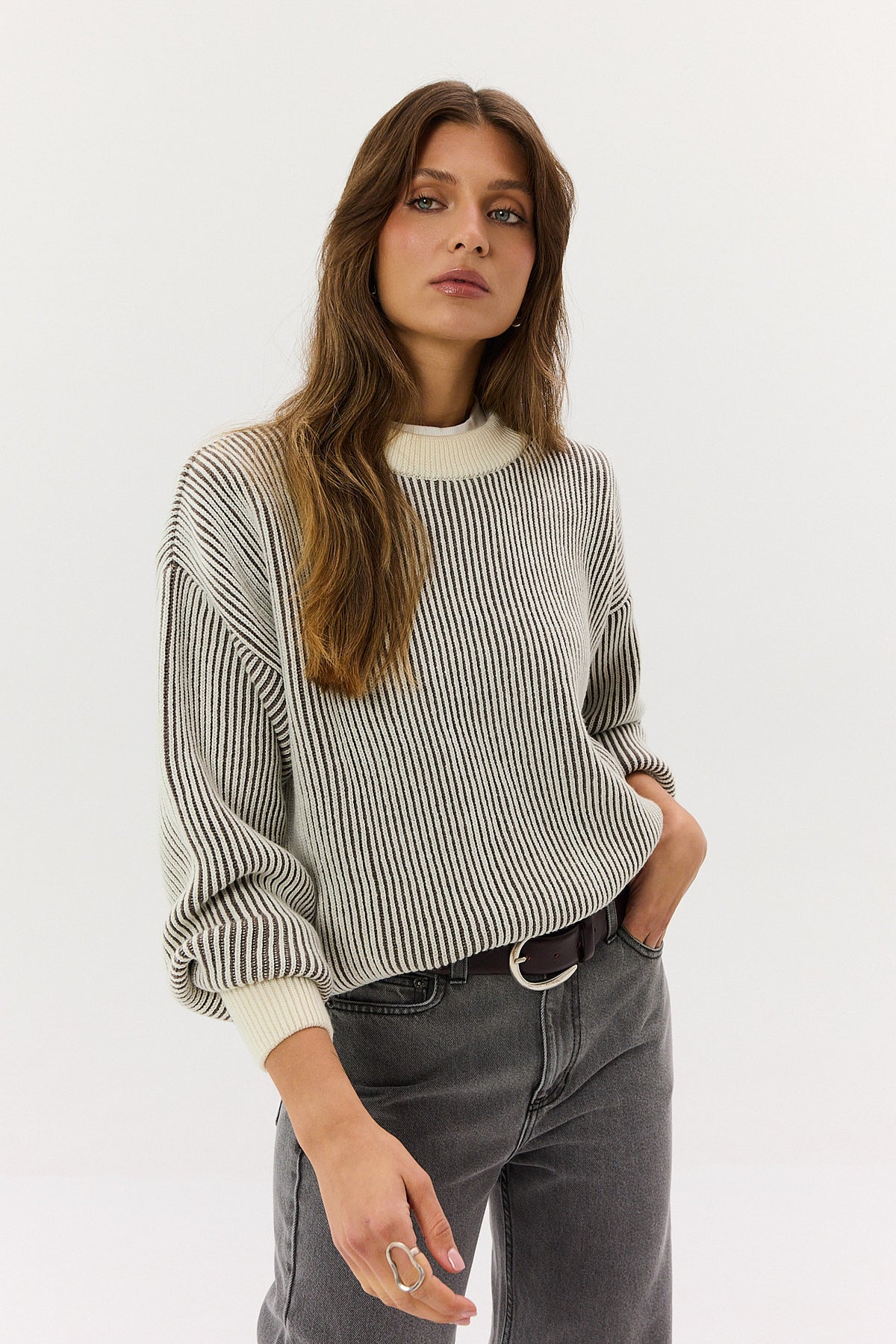 Sweter Kelly cream-mocca
