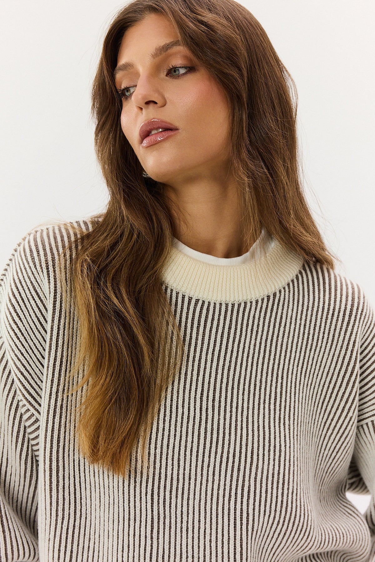 Sweter Kelly cream-mocca