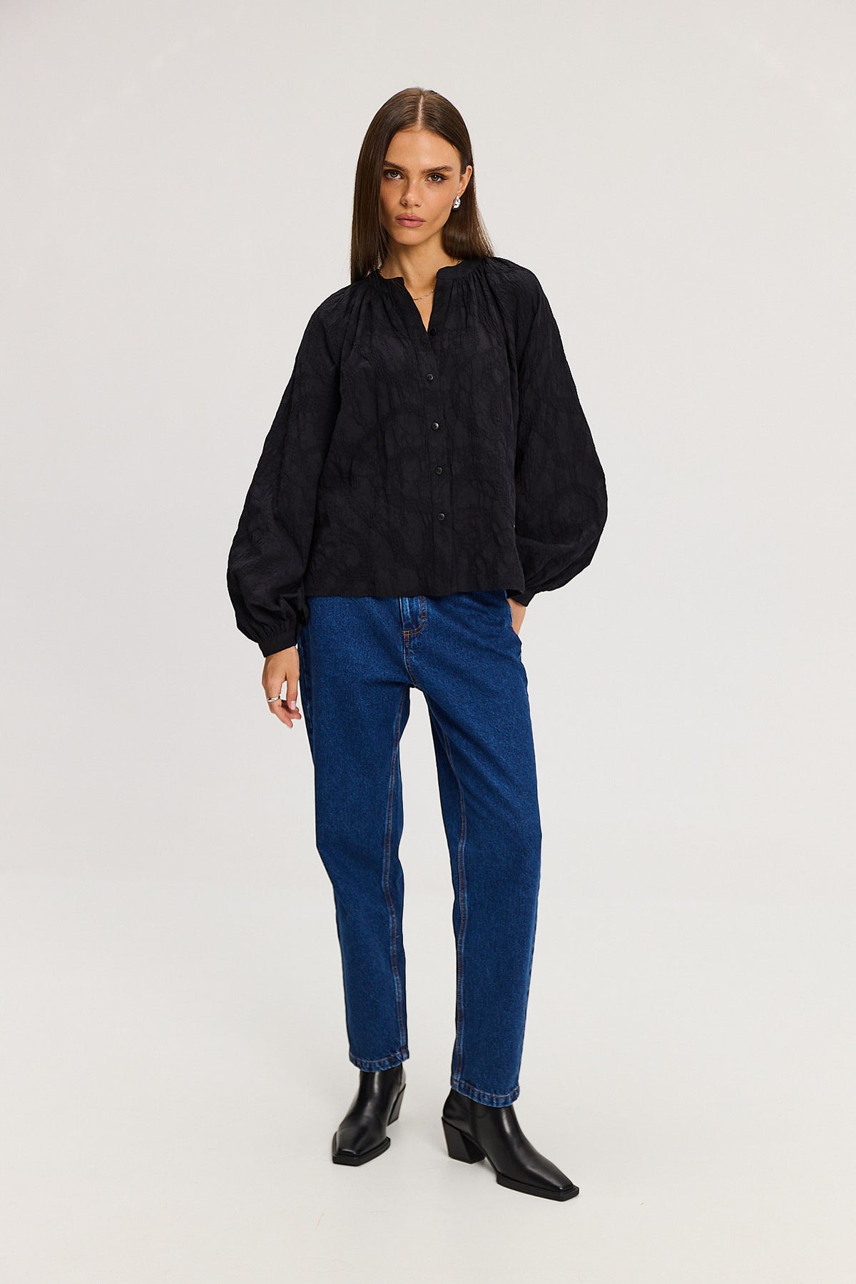 Koszula Louie jacquard black