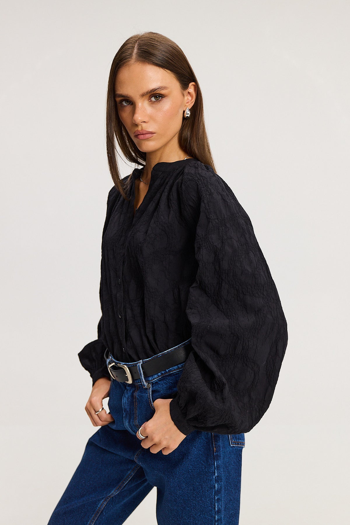 Koszula Louie jacquard black