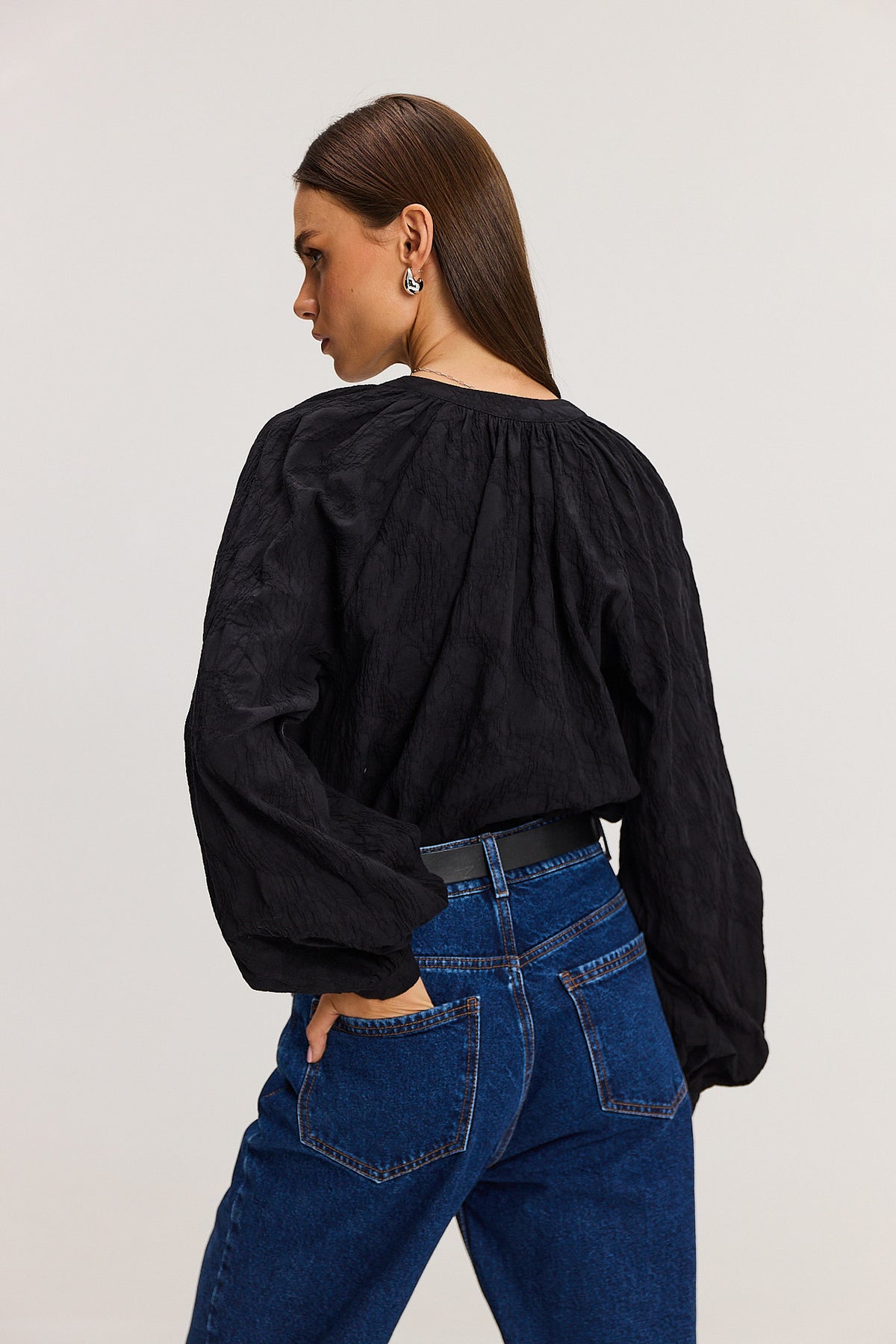 Koszula Louie jacquard black
