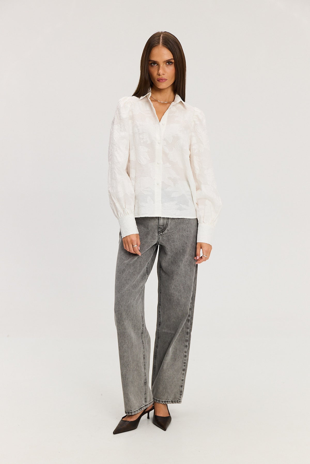 Koszula Gina jacquard white