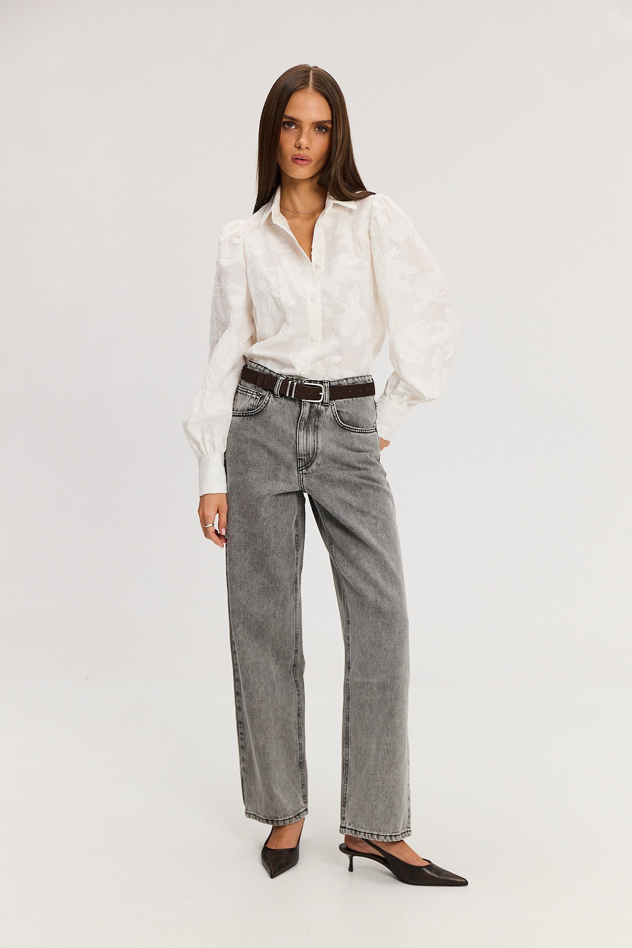 Koszula Gina jacquard white