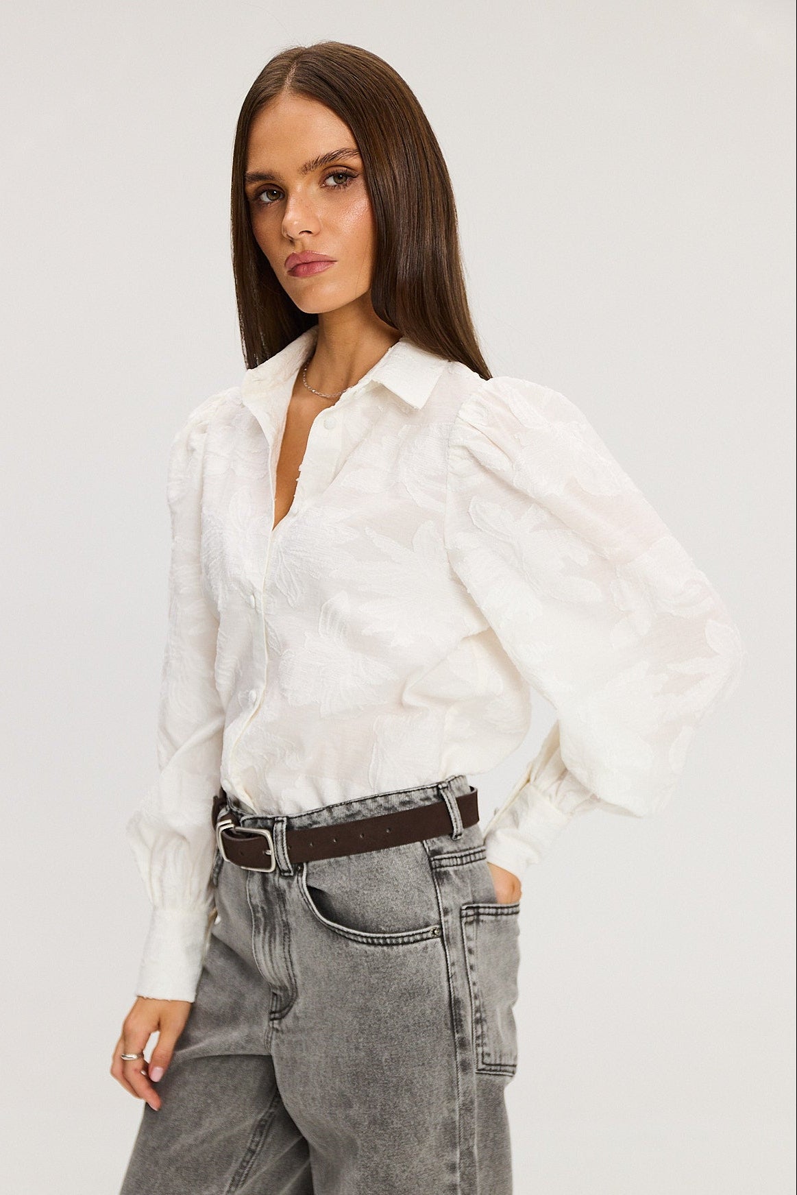 Koszula Gina jacquard white