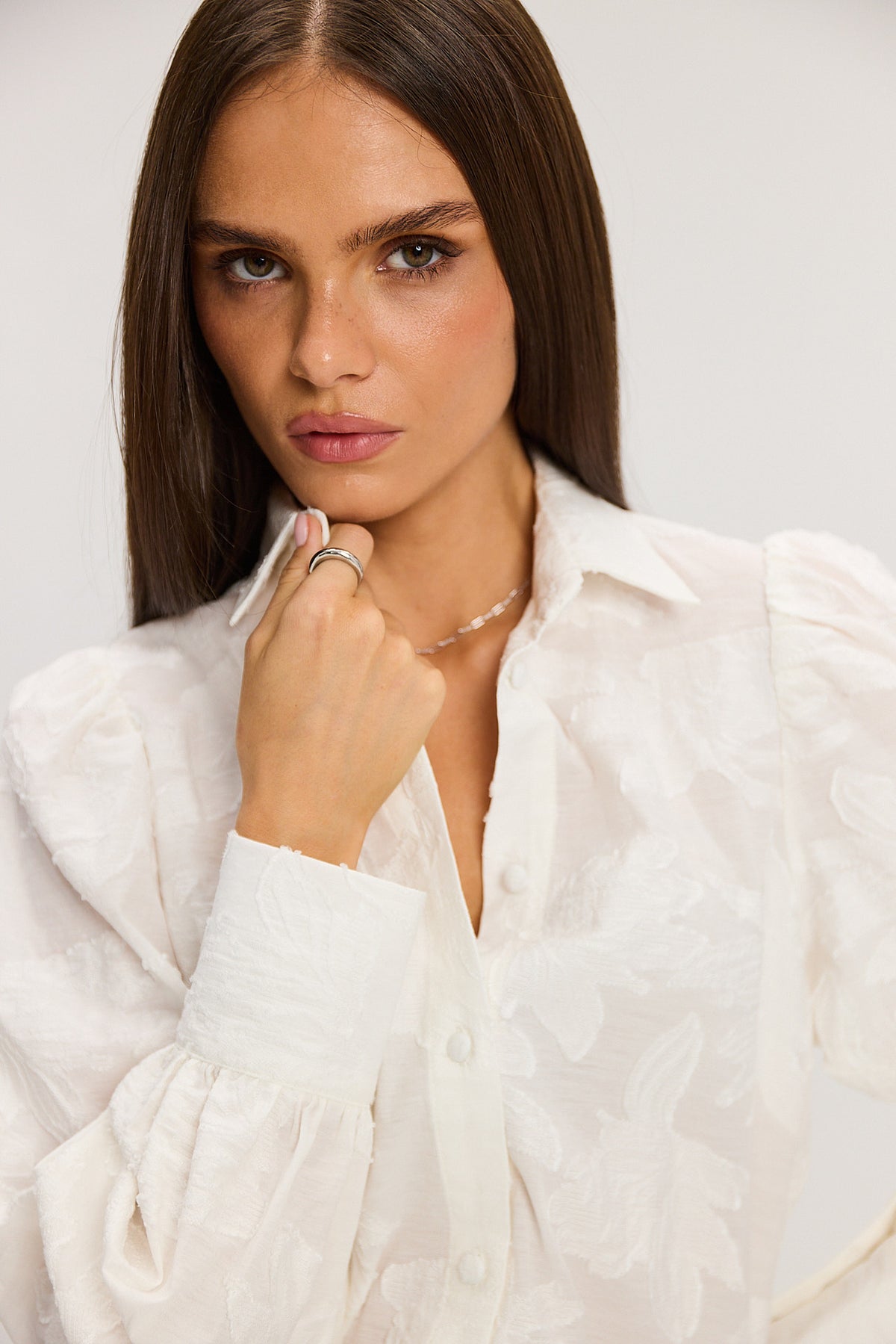 Koszula Gina jacquard white