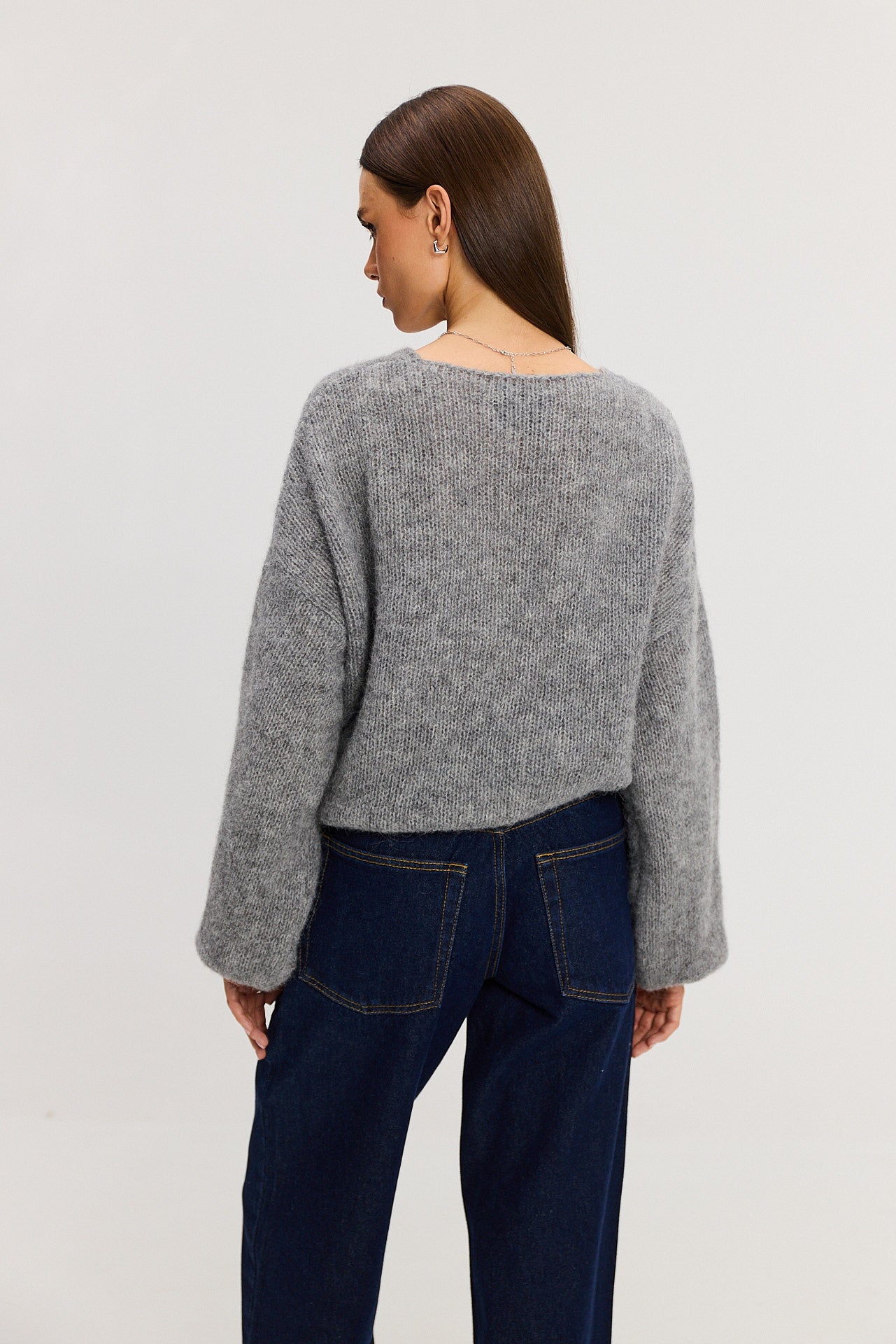 Sweter kardigan Ingrid light grey