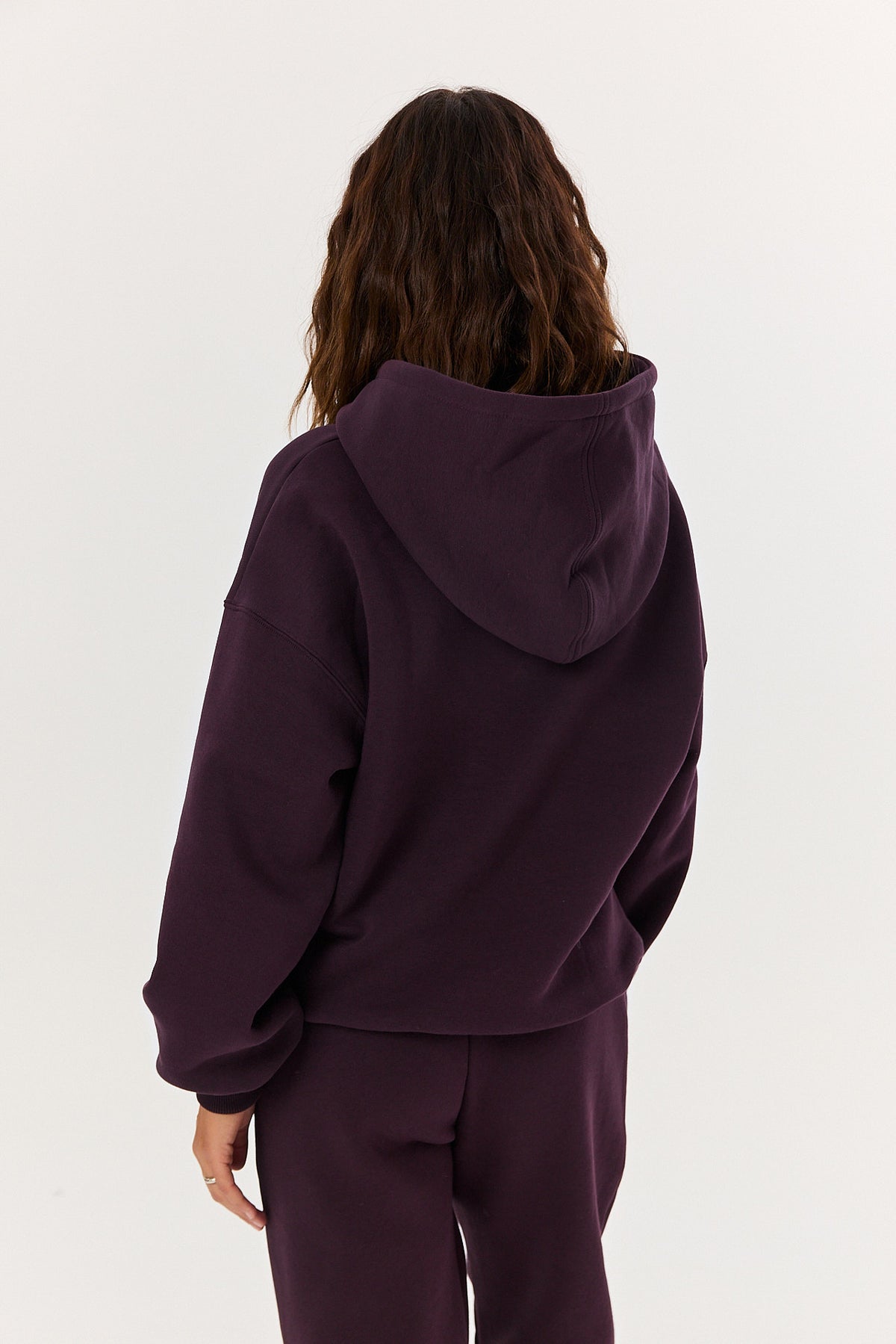 Bluza Boyfriend Hoodie plum noir