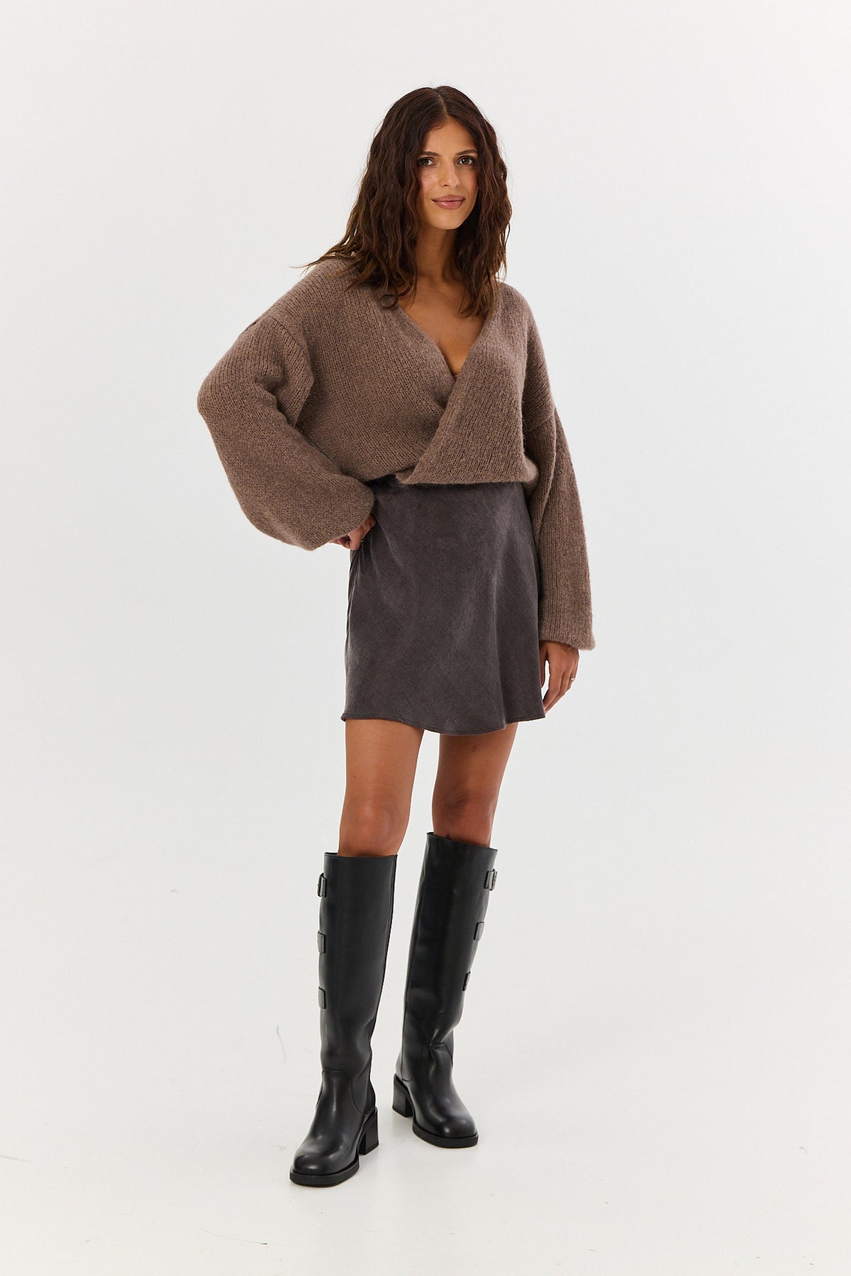 Spódnica Petra short mocca