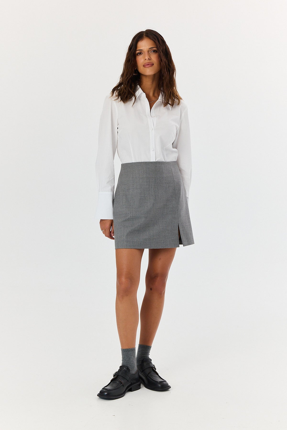 Spódnica Glen wool grey melange
