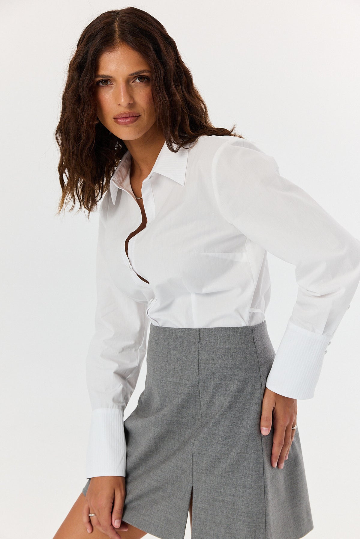 Spódnica Glen wool grey melange
