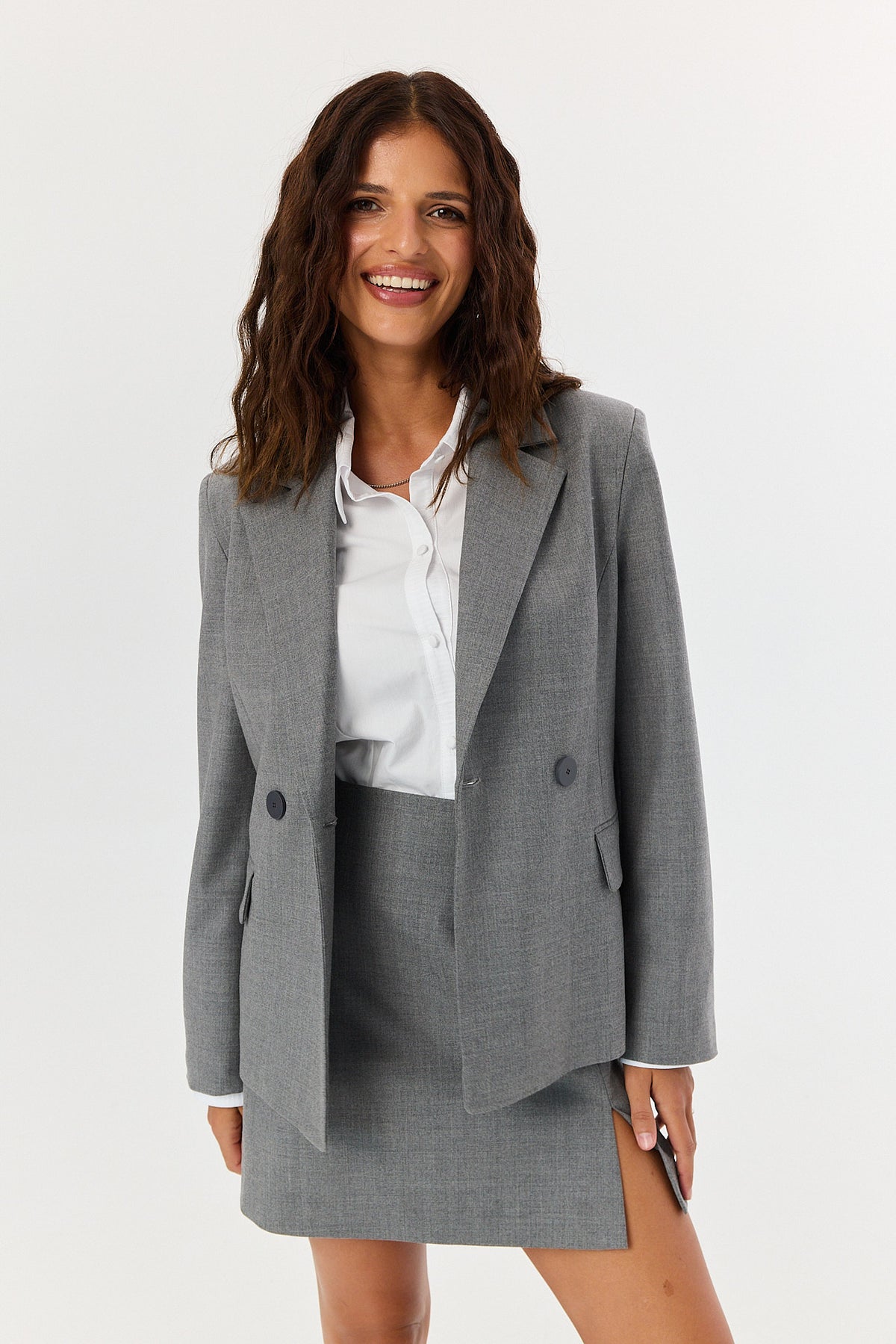 Spódnica Glen wool grey melange