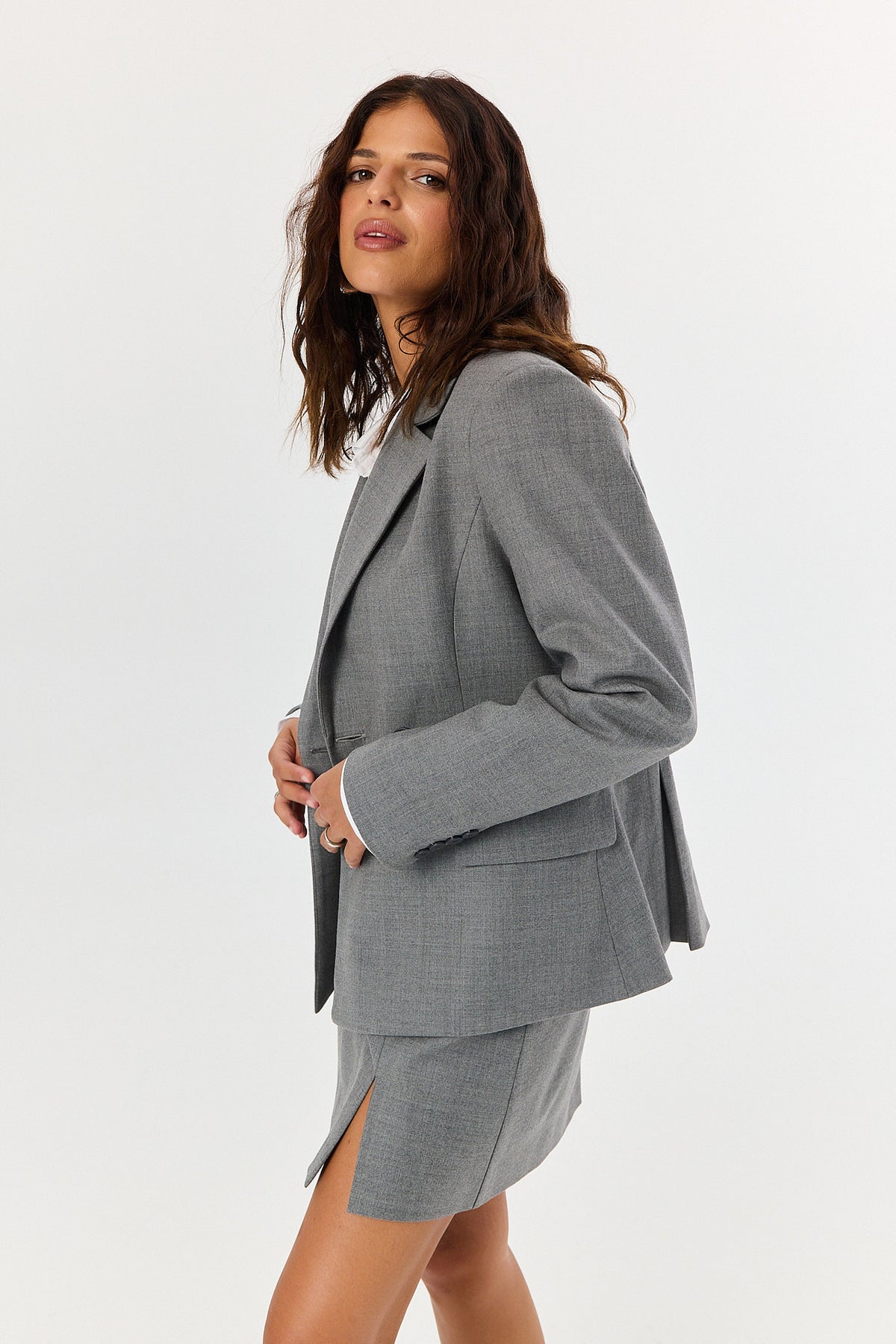 Spódnica Glen wool grey melange